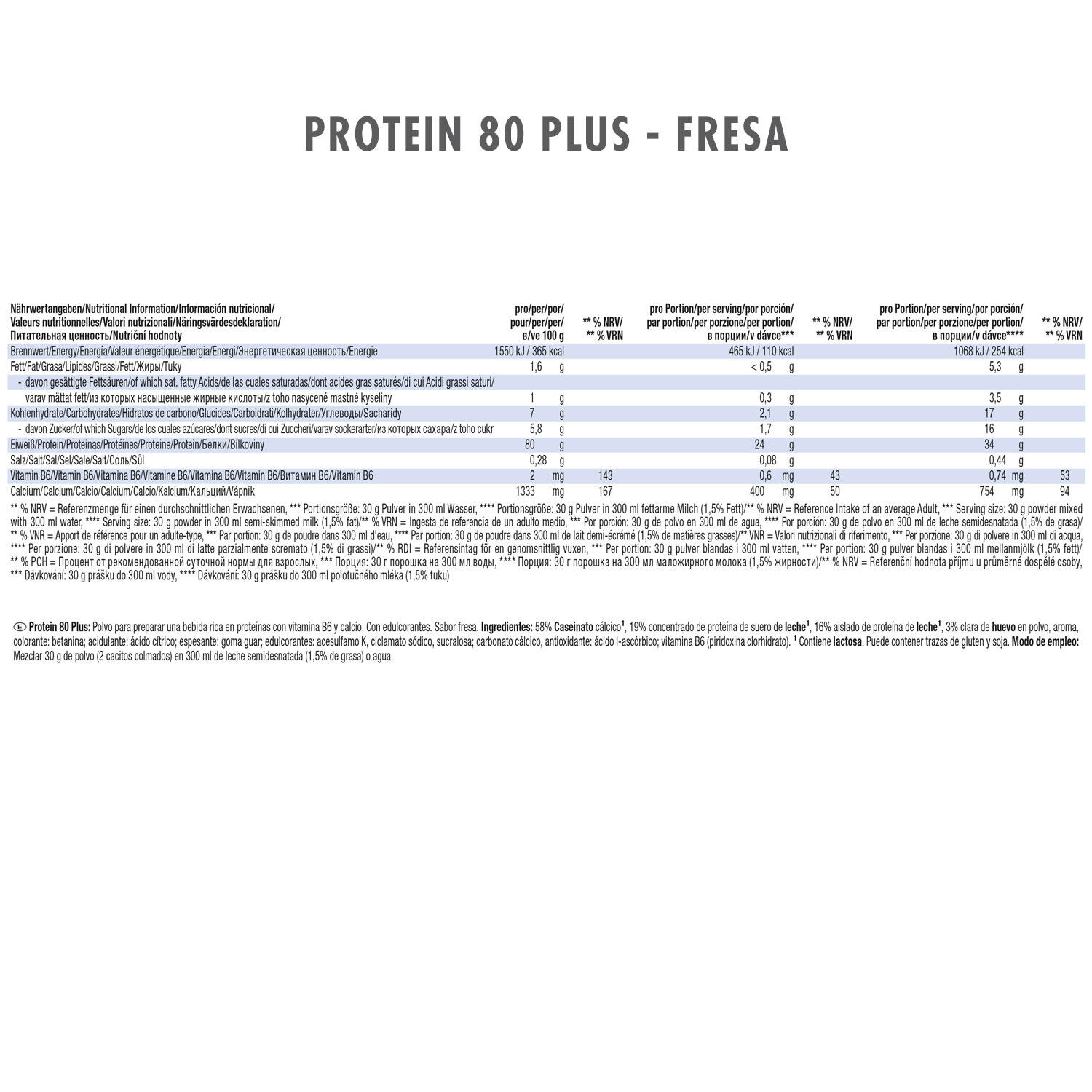 Weider Protein 80 Plus (500g) Strawberry - Eiweiße - Protein-Mischung 3/7