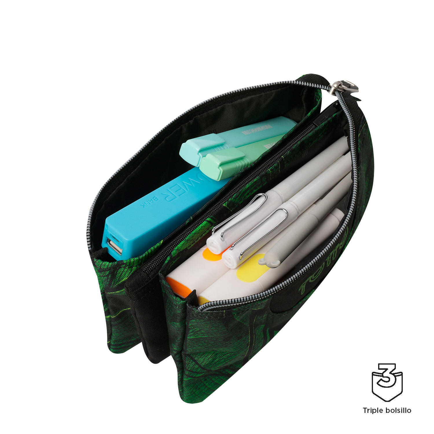 Totto Estuche escolar Tablero Jhony Jungle Poliéster reciclado 22 x 11 x 3.5 cm 3/4