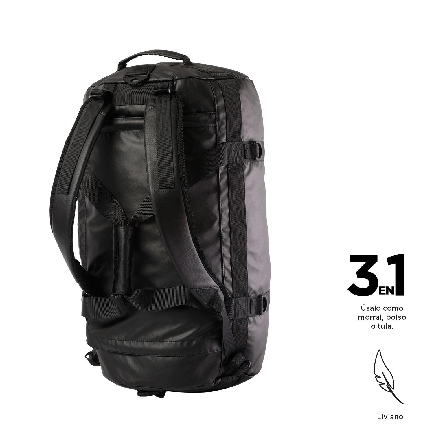 Totto Bolsa viaje 2 en 1 Barrel Negro Poliéster 54 x 31 x 30.5 cm 5/5