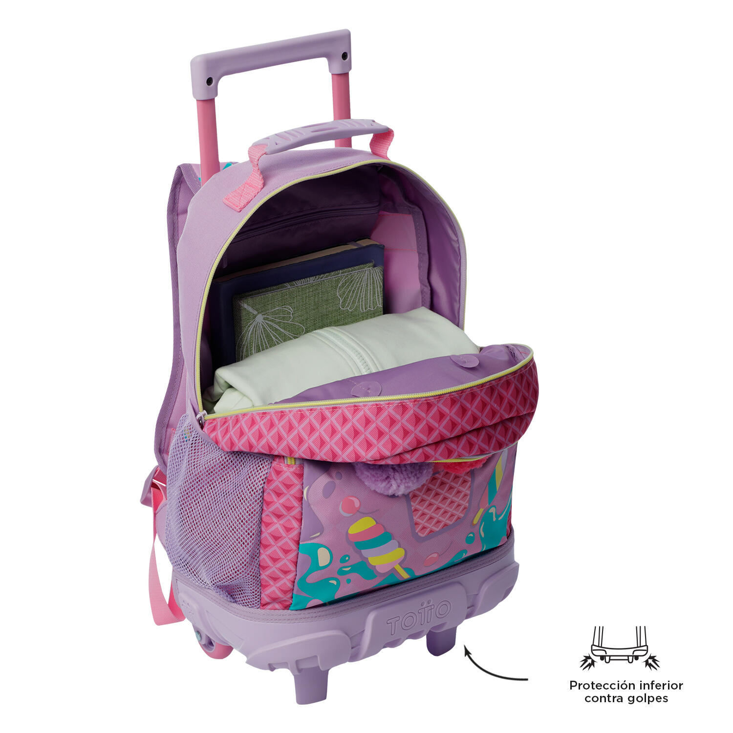 Totto Mochila infantil ruedas Ice Pop Rosa Poliéster 28.5 x 41 x 17 cm 4/5