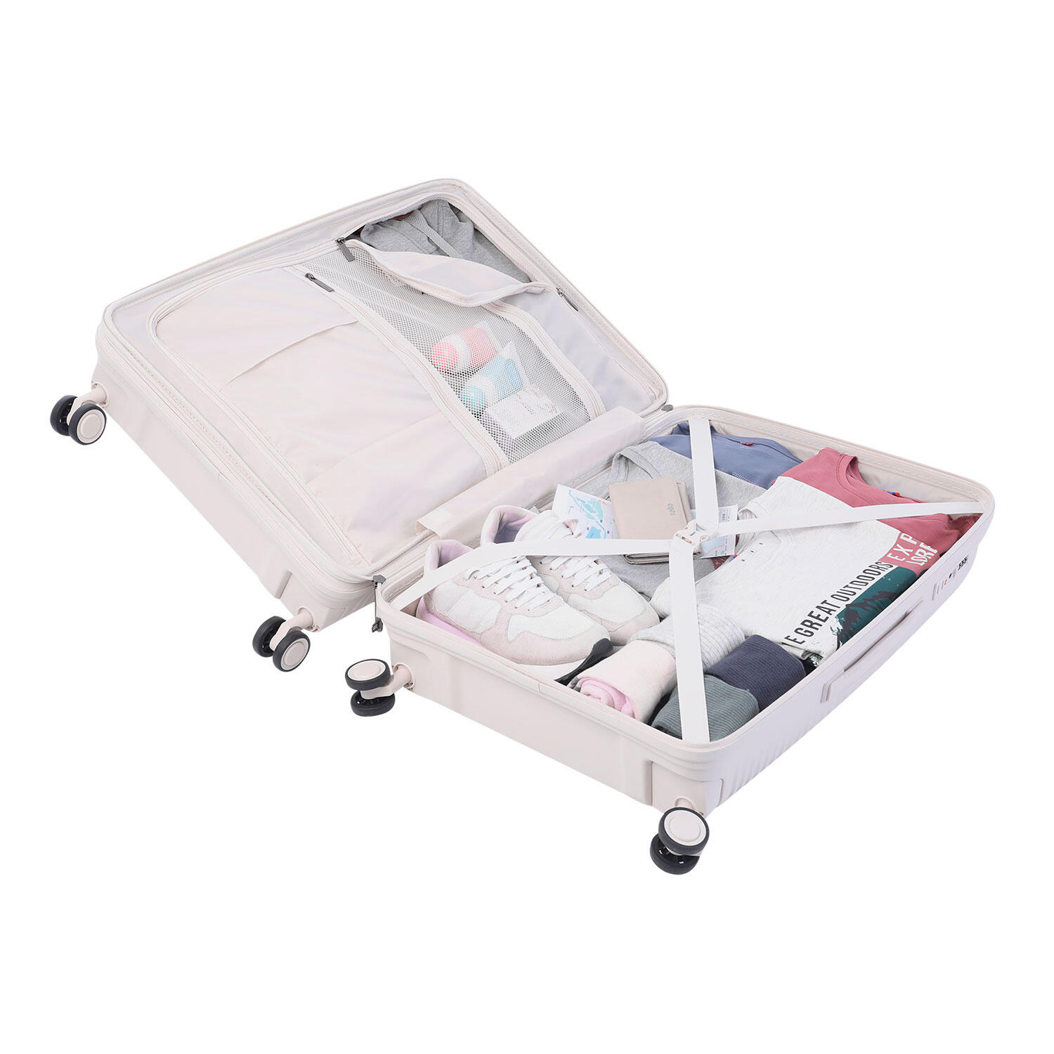 Totto Maleta mediana Traveler White Sand Polipropileno 45.5 x 66 x 31.5 cm 3/5