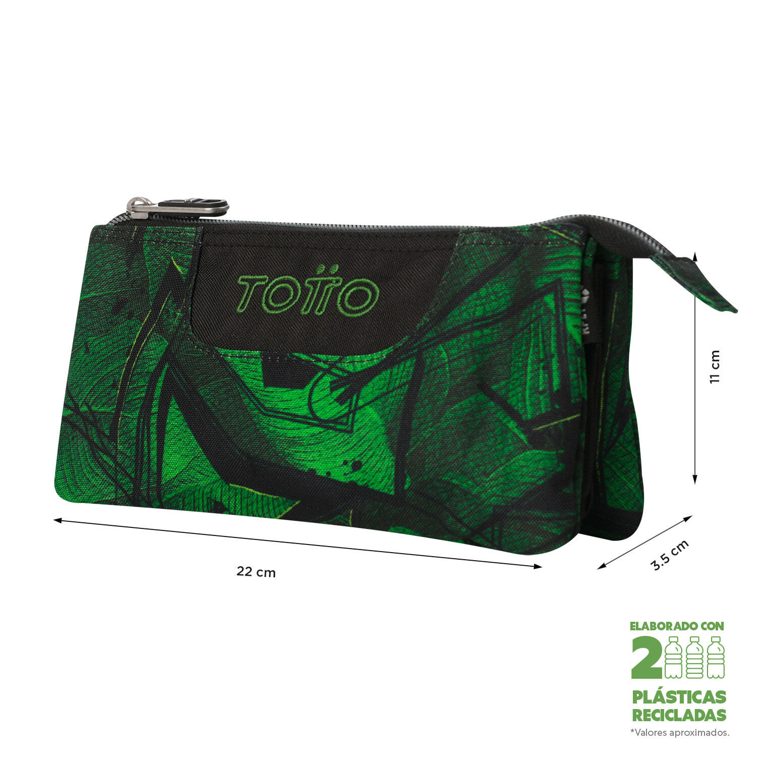 Totto Estuche escolar Tablero Jhony Jungle Poliéster reciclado 22 x 11 x 3.5 cm 2/4