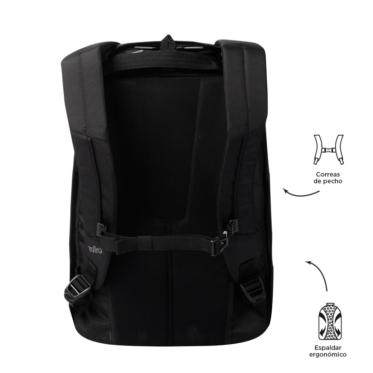 Totto Mochila ejecutiva Bunker Negro Poliéster 30 x 46 x 18 cm 3/5