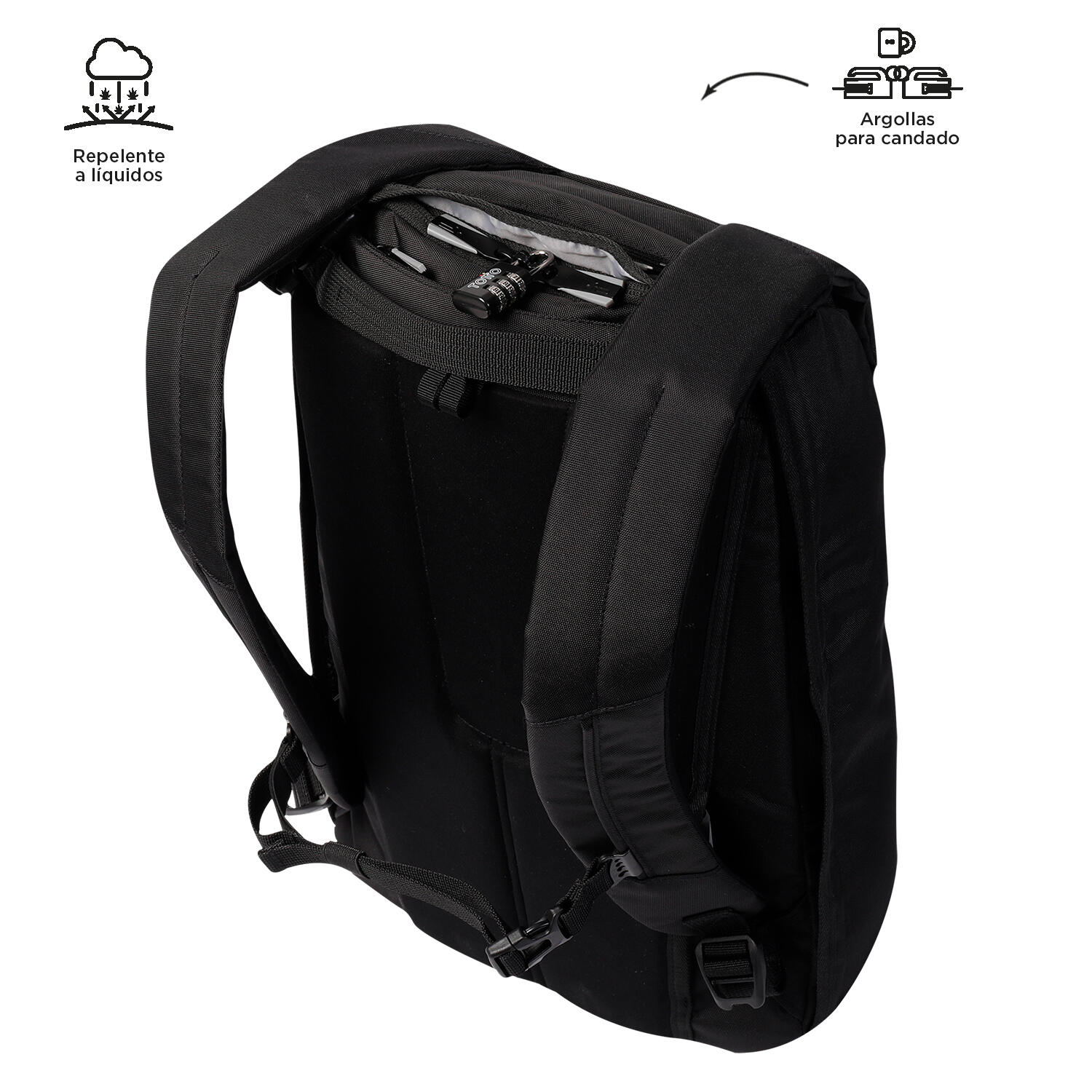 Totto Mochila ejecutiva Bunker Negro Poliéster 30 x 46 x 18 cm 5/5