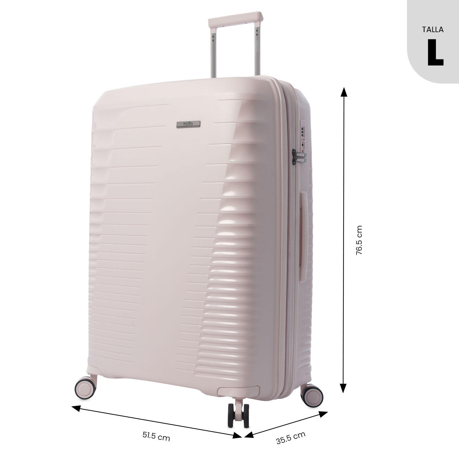 Totto Maleta grande Traveler Rosa Polipropileno 51.5 x76.5 x 35.5 cm 3/5