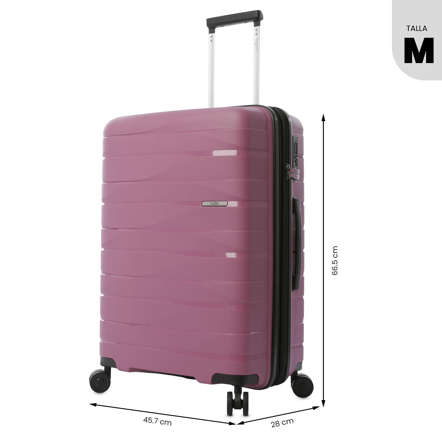 Totto Maleta mediana Glide Rosa Polipropileno 45.7 x66.5 x 28 cm 3/5