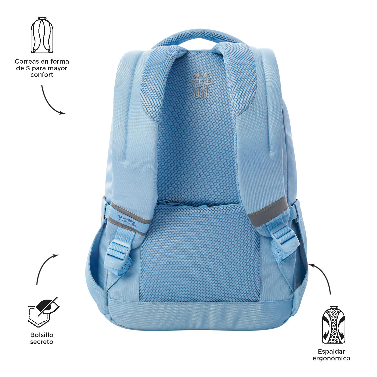 Totto Mochila urbana Misisip Angel Falls Poliéster reciclado 31 x 44 x 15 cm 4/5