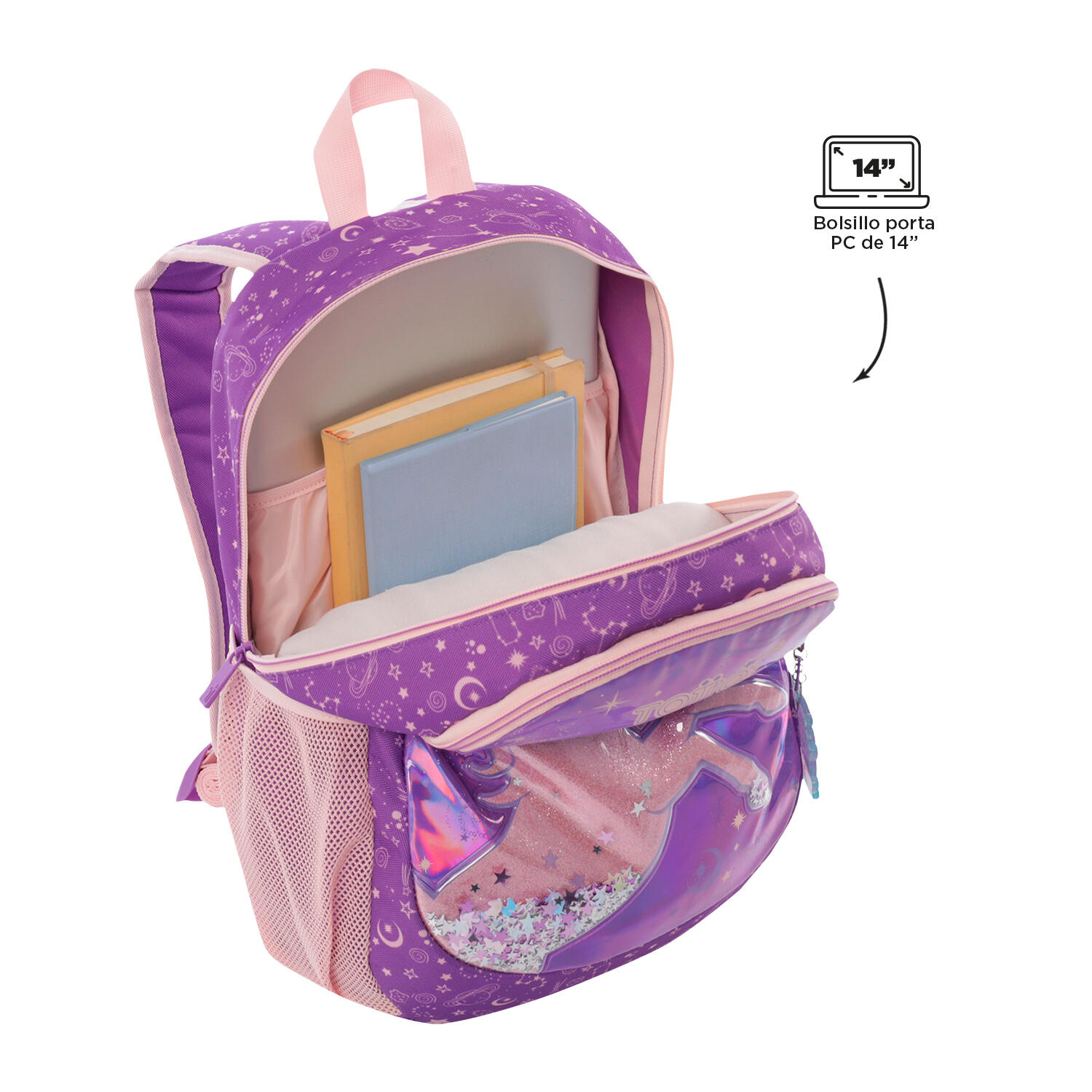 Totto Mochila Infantil Unispace Morado Poliéster 29 x 40.5 x 12 cm 4/5