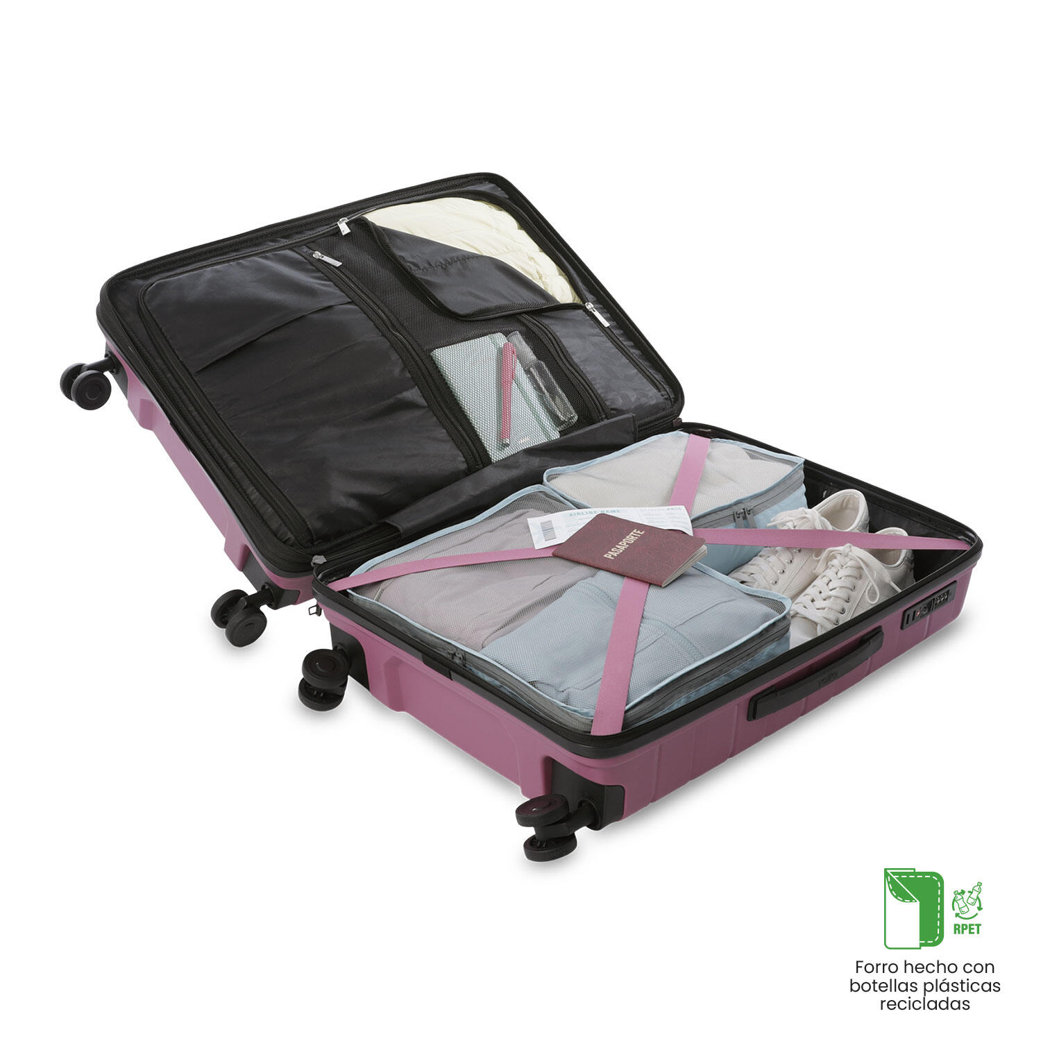 Totto Maleta mediana Glide Rosa Polipropileno 45.7 x66.5 x 28 cm 4/5