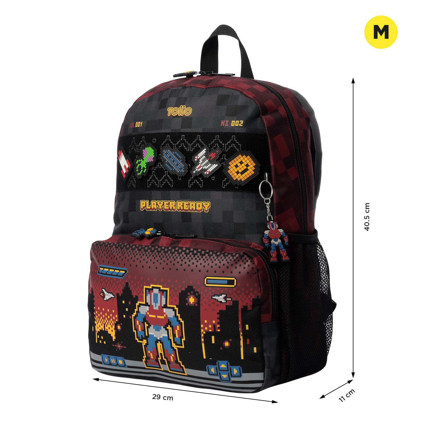 Totto Mochila infantil Digibot Rojo Poliéster 29 x 40.5 x 11 cm 3/5