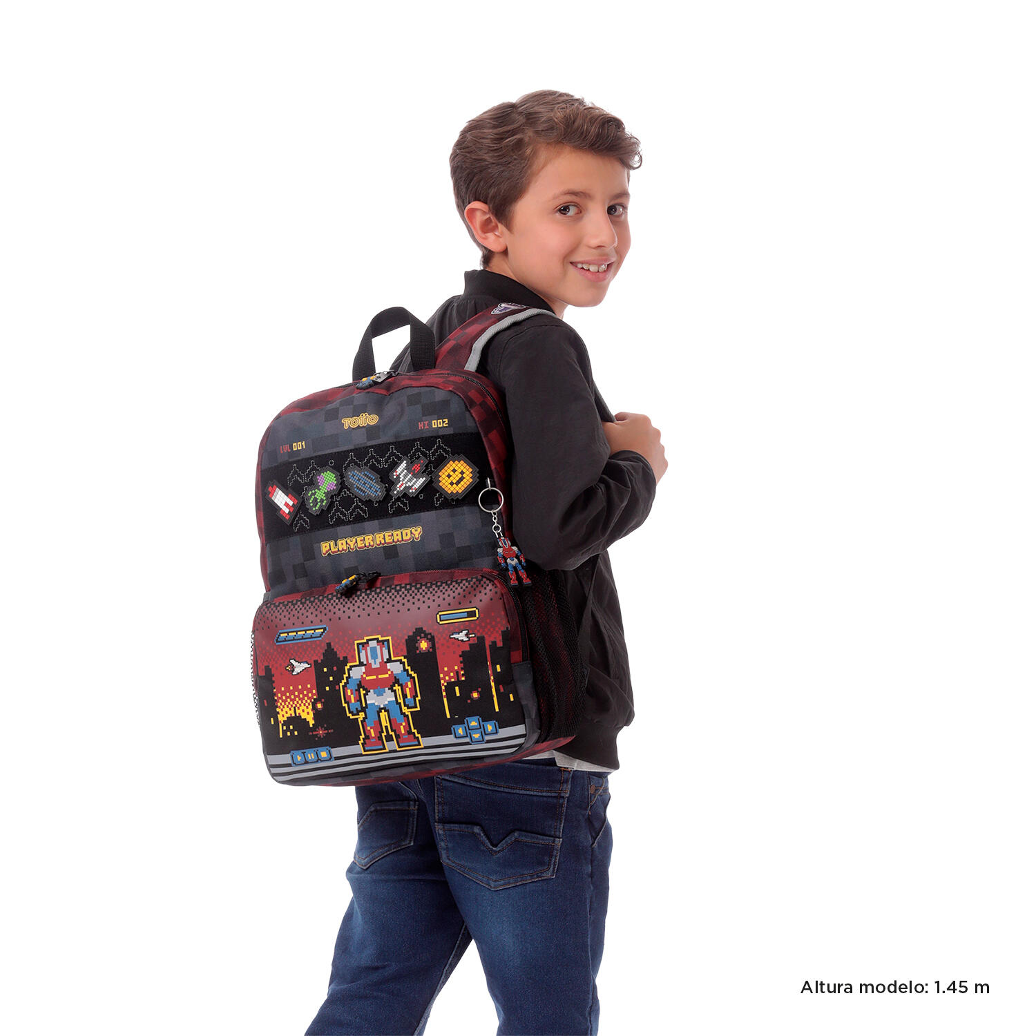 Totto Mochila infantil Digibot Rojo Poliéster 29 x 40.5 x 11 cm 2/5