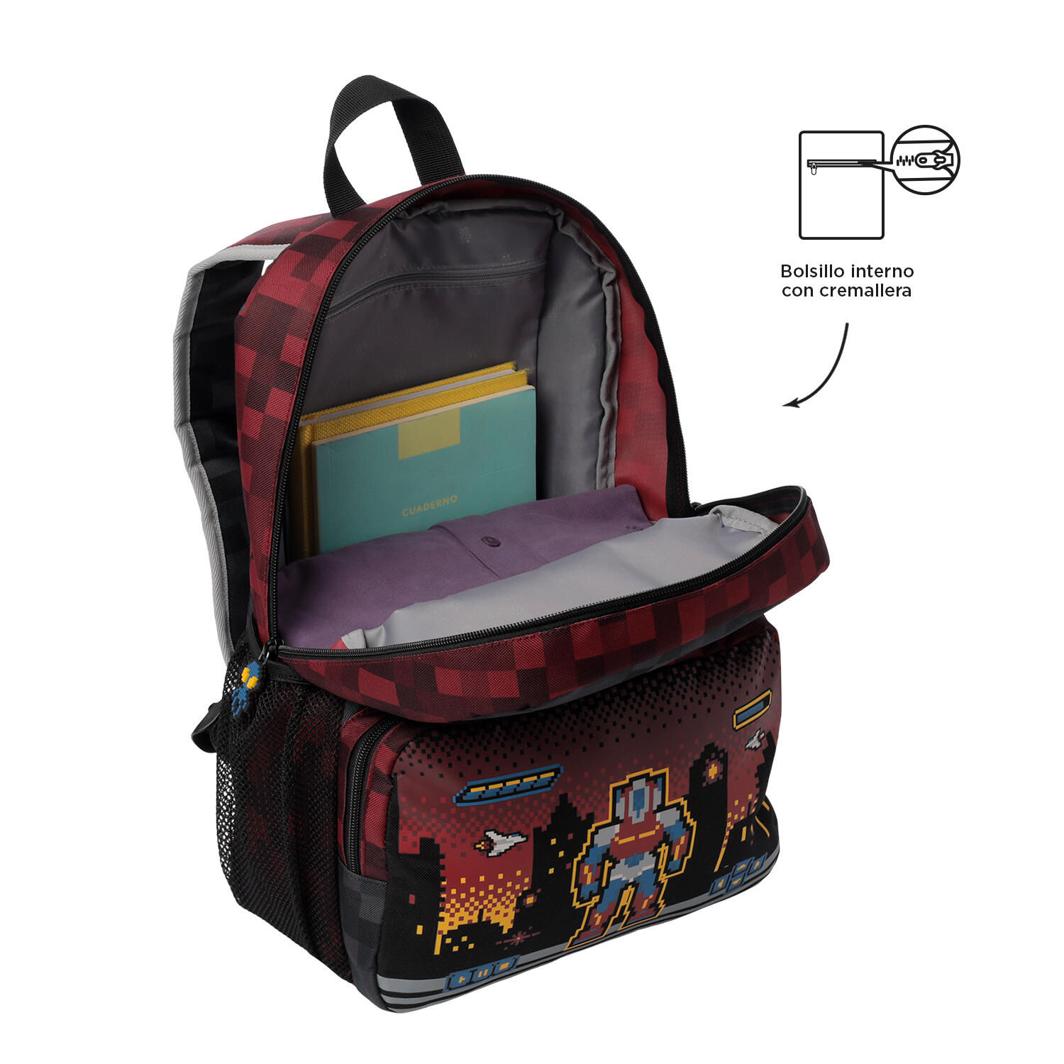 Totto Mochila infantil Digibot Rojo Poliéster 29 x 40.5 x 11 cm 5/5