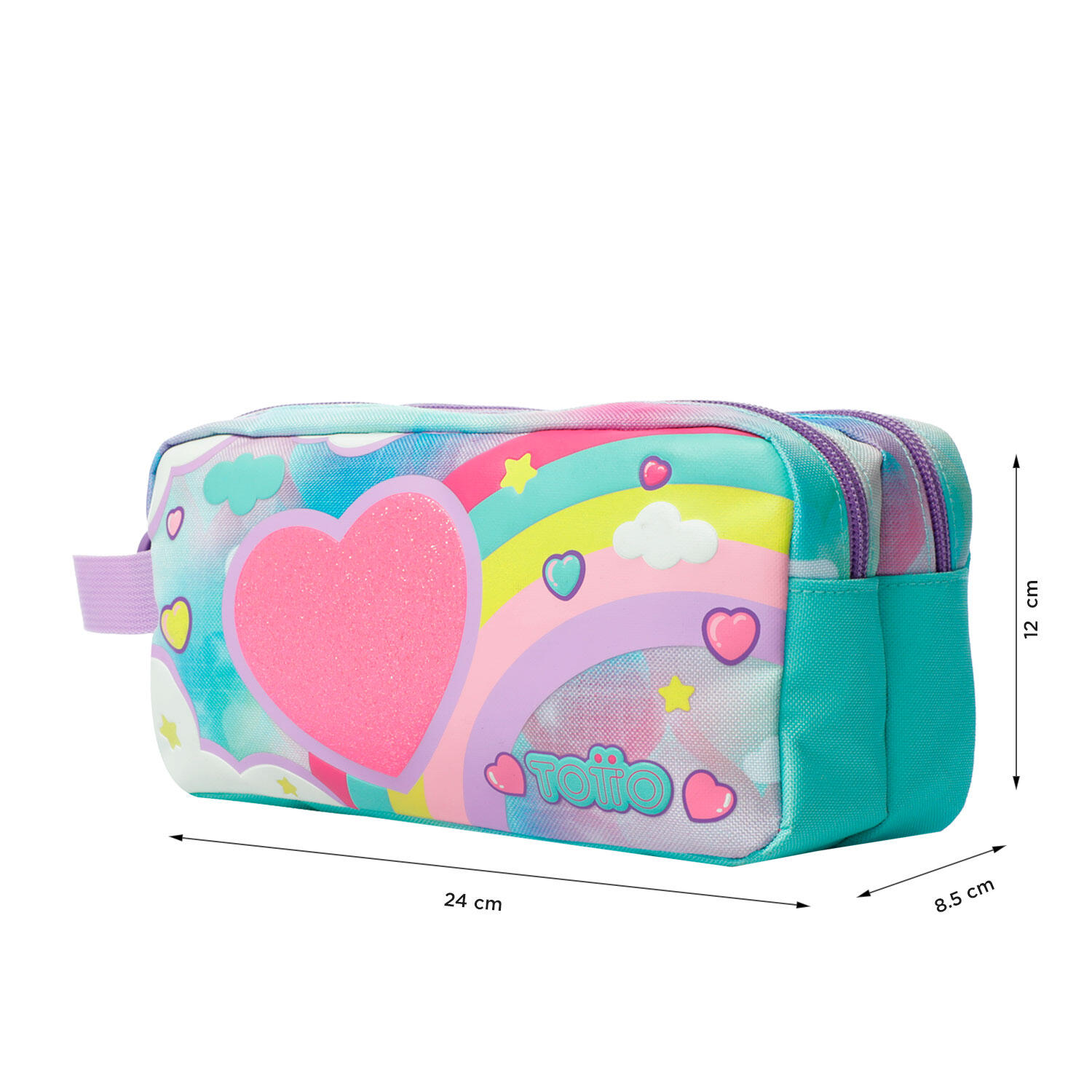 Totto Estuche infantil Sweet Heart Azul Poliéster 24 x 12 x 8.5 cm 2/4