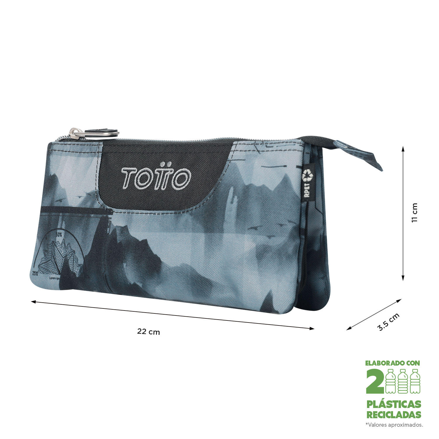 Totto Estuche escolar Tablero Digital Hill Poliéster reciclado 22 x 11 x 3.5 cm 2/4