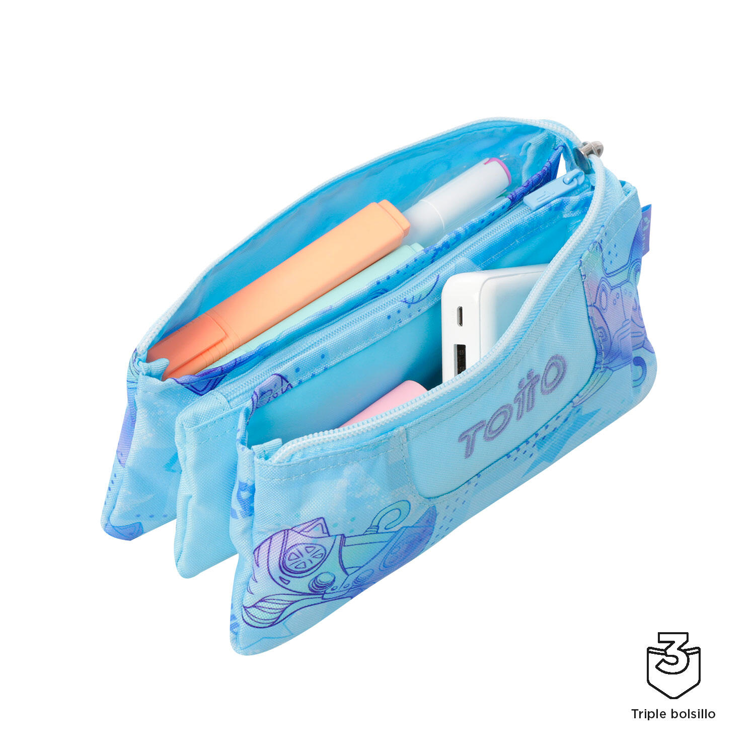 Totto Estuche escolar Tablero Polar Poliéster reciclado 22 x 11 x 3.5 cm 3/4