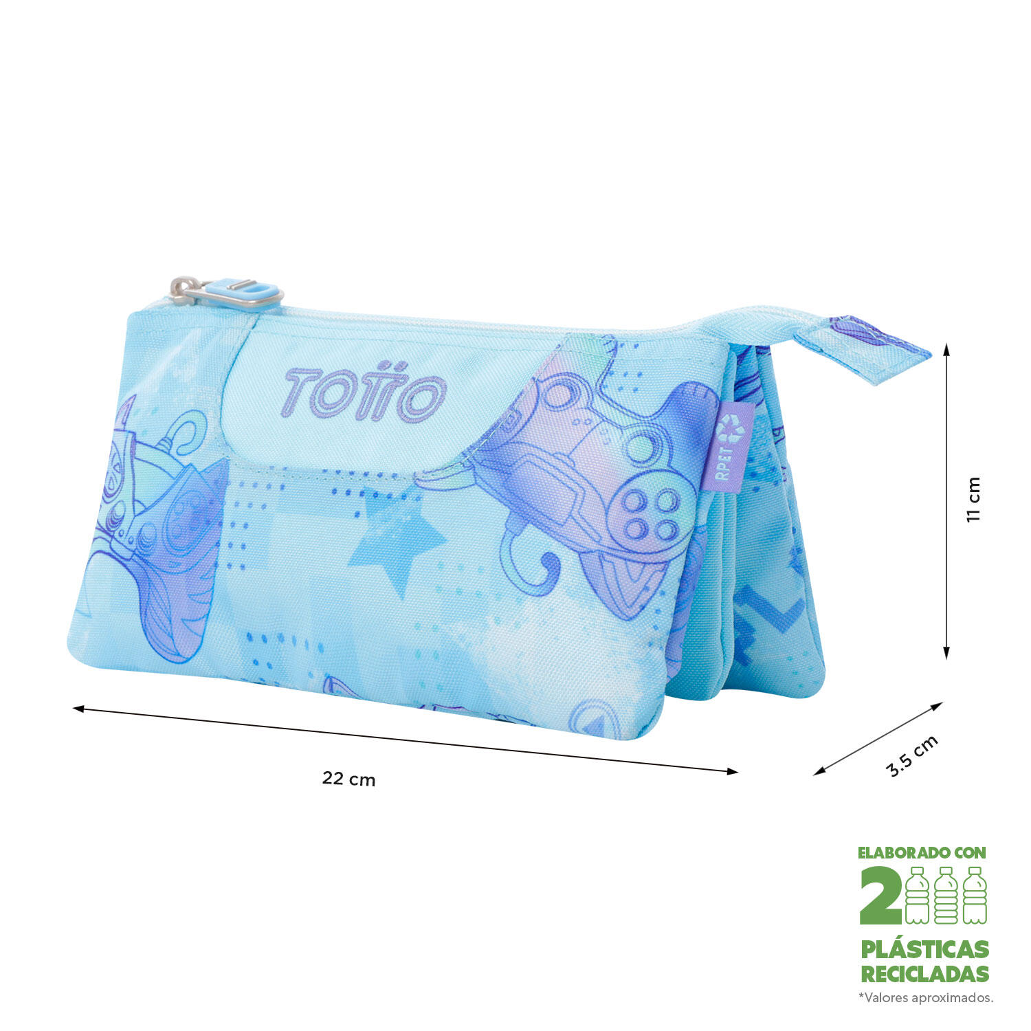 Totto Estuche escolar Tablero Polar Poliéster reciclado 22 x 11 x 3.5 cm 2/4