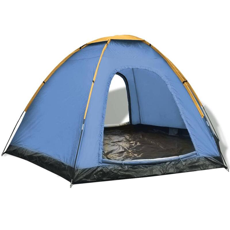 vidaXL Tenda iglu de campismo 650x240x190 cm 8 pessoas cinza e laranja