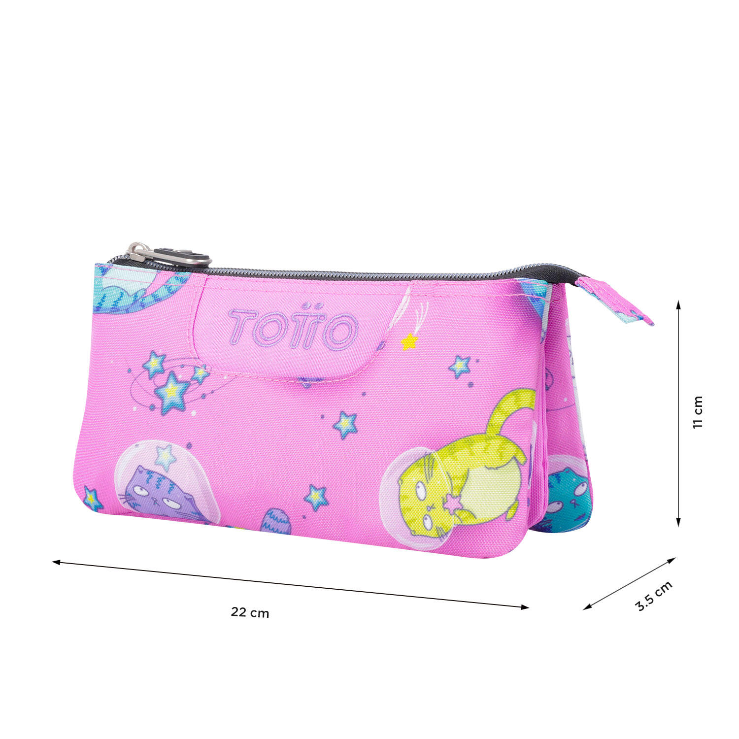 Totto Estuche escolar Tablero Gatos Astronautas Poliéster 22 x 11 x 3.5 cm 2/4