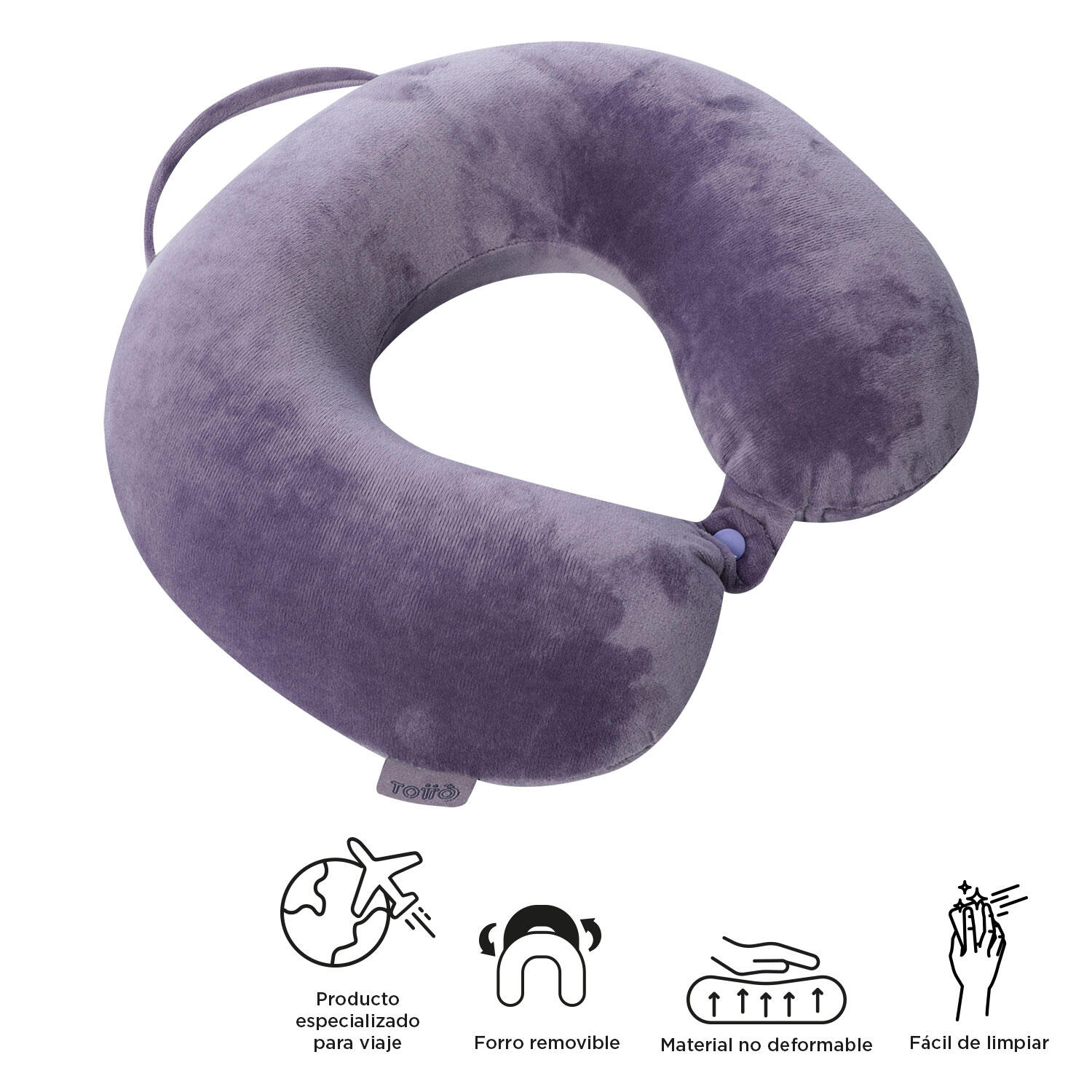 Totto Almohada viaje Jet Pillow Montana Grape Poliéster 32.5 x 10 x 29 cm 2/2