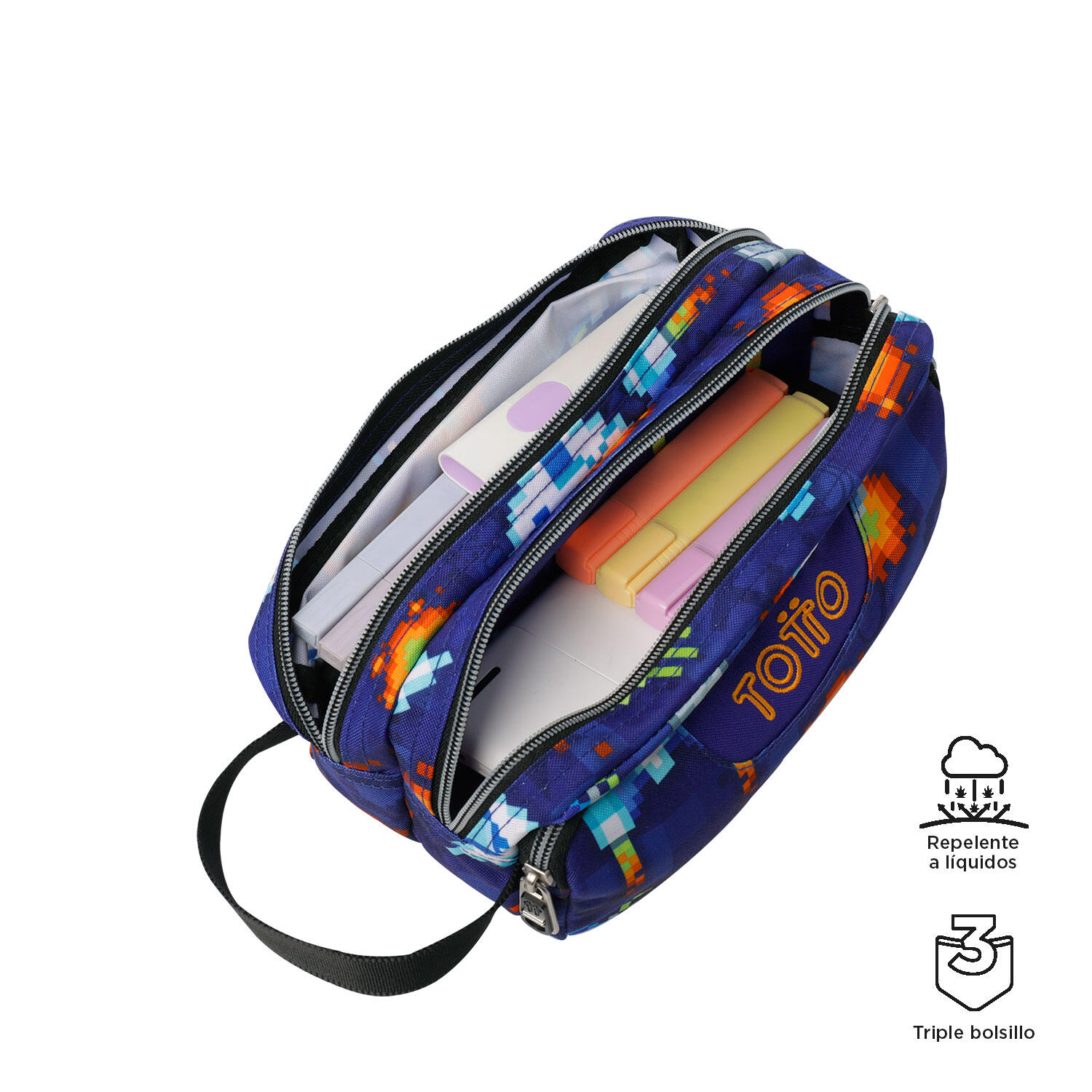 Totto Estuche escolar Agapec Space Blue Poliéster reciclado 23 x 11.5 x 10.5 cm 3/4