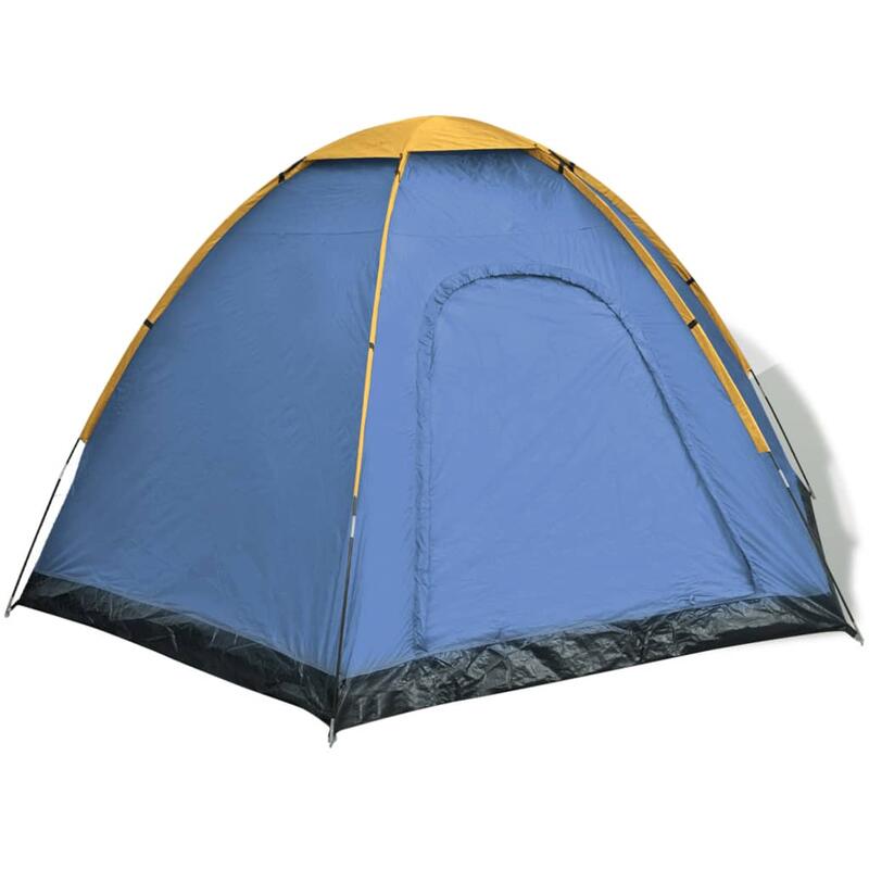 Tenda para 6 pessoas azul e amarela