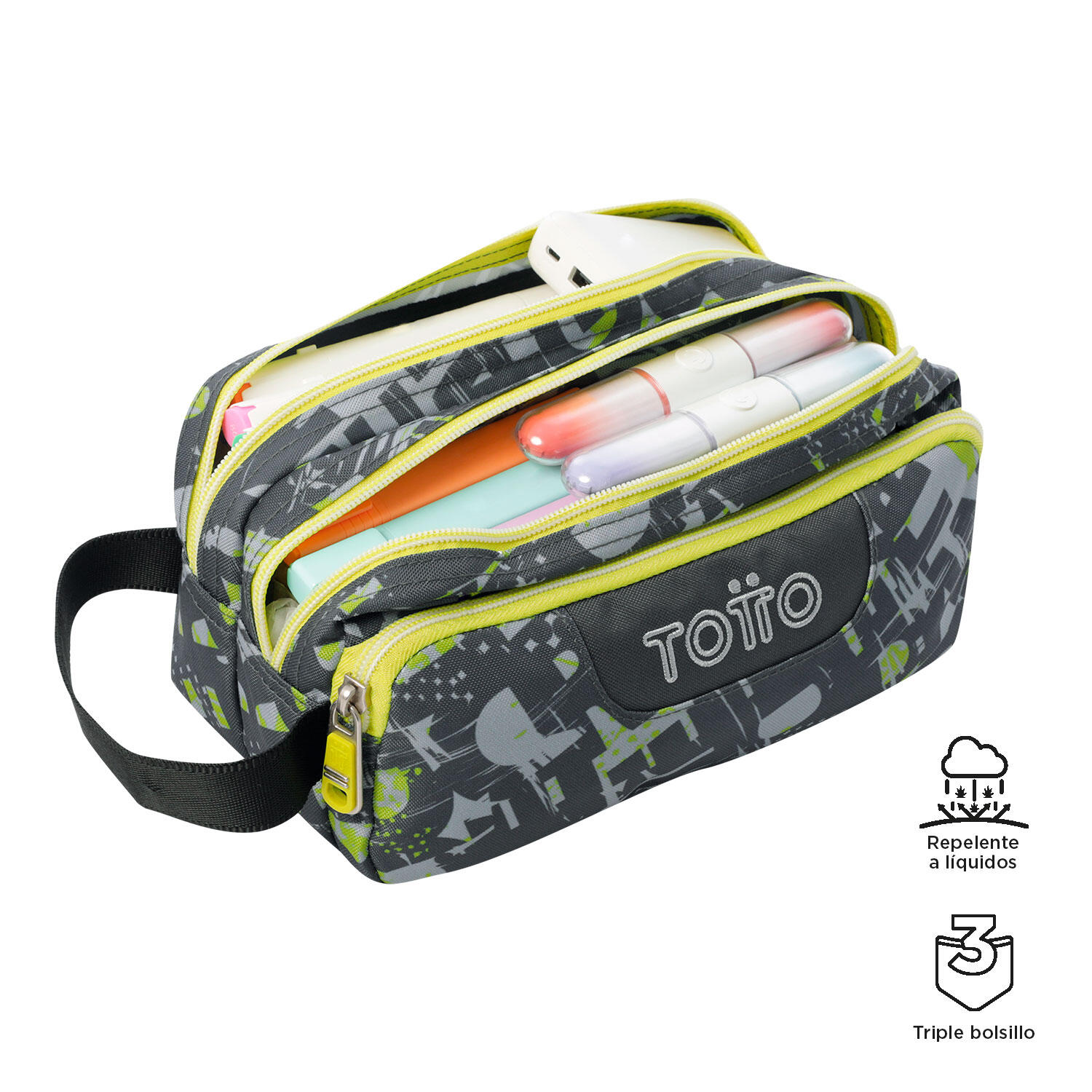 Totto Estuche escolar Agapec Texgrunge Poliéster reciclado 23 x 11.5 x 10.5 cm 3/4