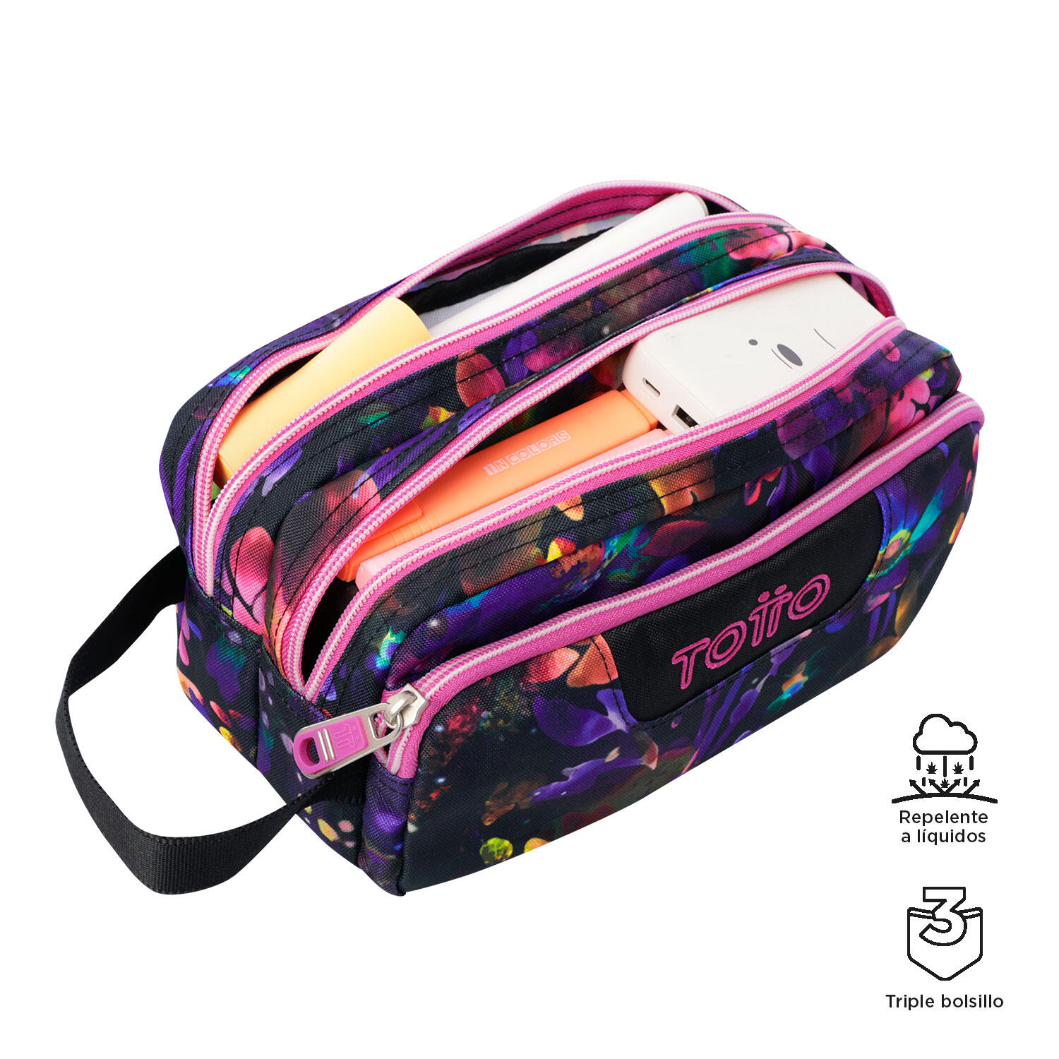 Totto Estuche escolar Agapec Flower Galaxy Poliéster reciclado 23 x 11.5 x 10.5 3/4