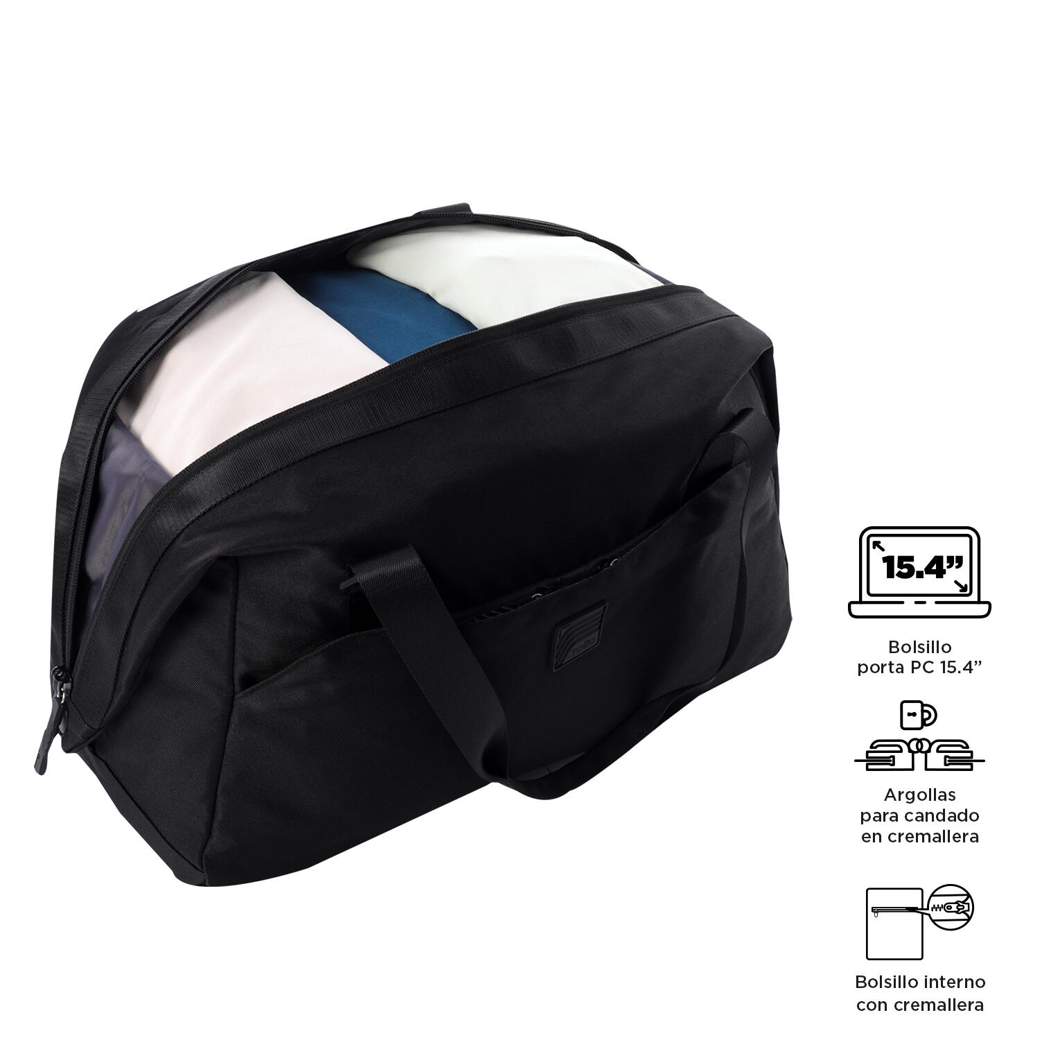 Totto Bolsa viaje Weekender Negro Poliéster 41 x 26.5 x 19 cm 5/5