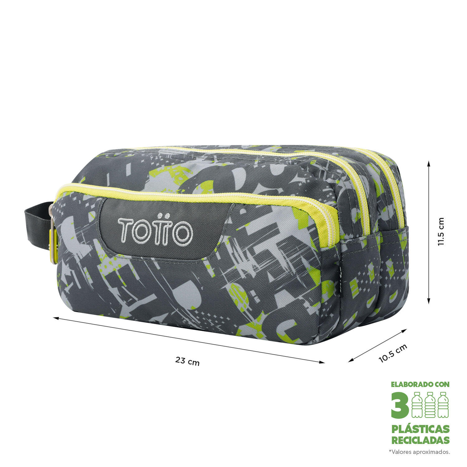 Totto Estuche escolar Agapec Texgrunge Poliéster reciclado 23 x 11.5 x 10.5 cm 2/4