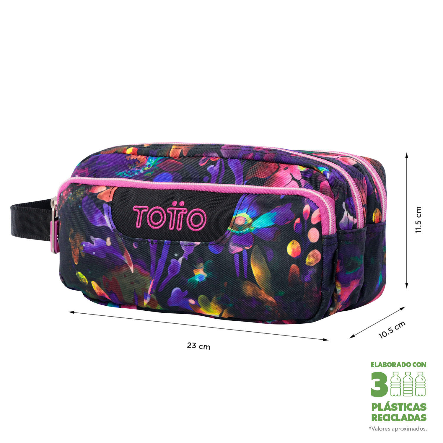 Totto Estuche escolar Agapec Flower Galaxy Poliéster reciclado 23 x 11.5 x 10.5 2/4
