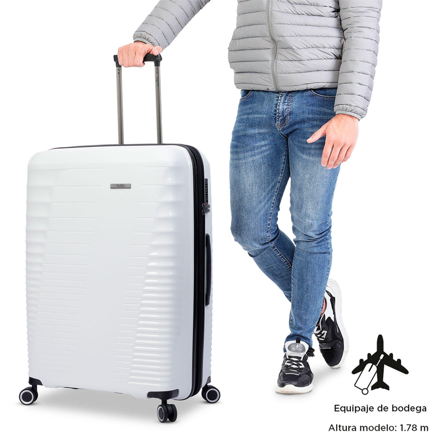 Totto Maleta grande Traveler Blanco Polipropileno 51.5 x 76.5 x 35.5 cm 2/5