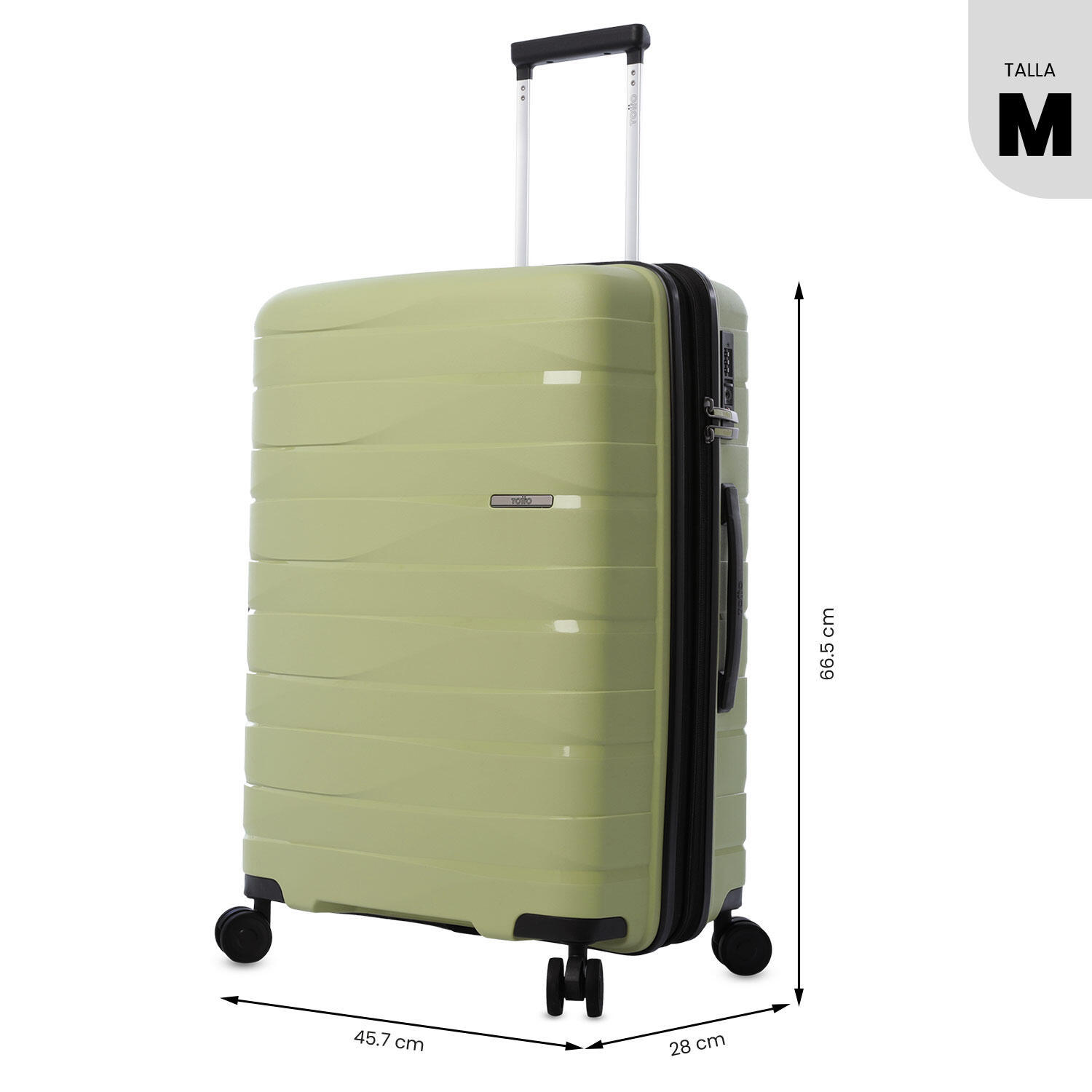 Totto Maleta mediana Glide Verde Polipropileno 45.7 x66.5 x 28 cm 3/5