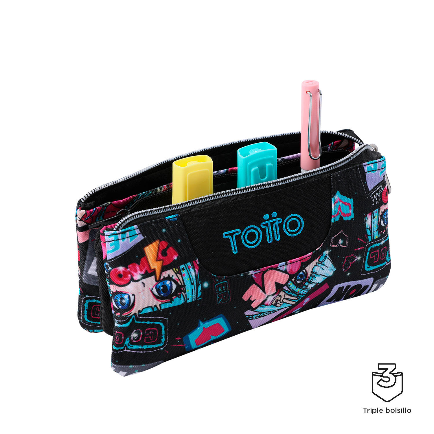 Totto Estuche escolar Tablero Misato Poliéster reciclado 22 x 11 x 3.5 cm 3/4