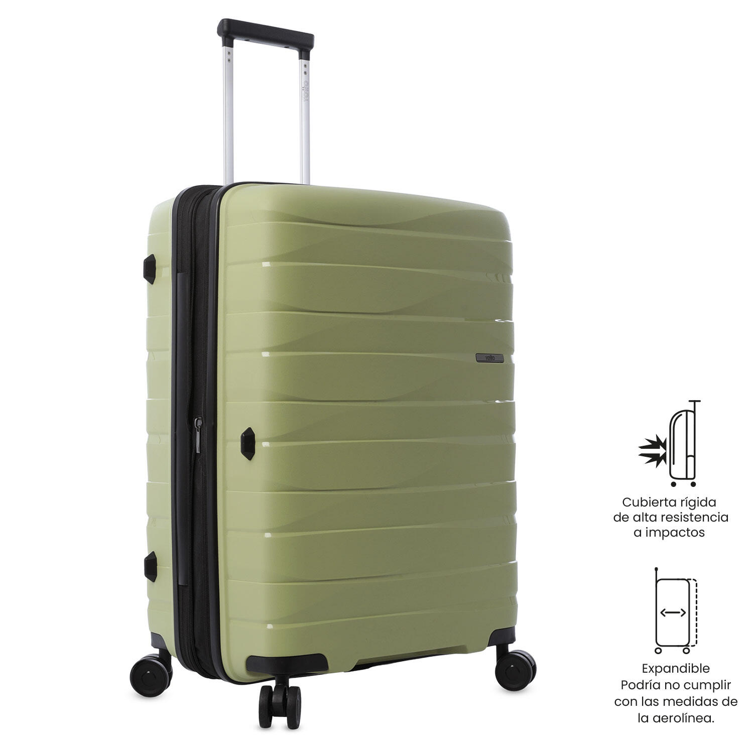 Totto Maleta mediana Glide Verde Polipropileno 45.7 x66.5 x 28 cm 5/5
