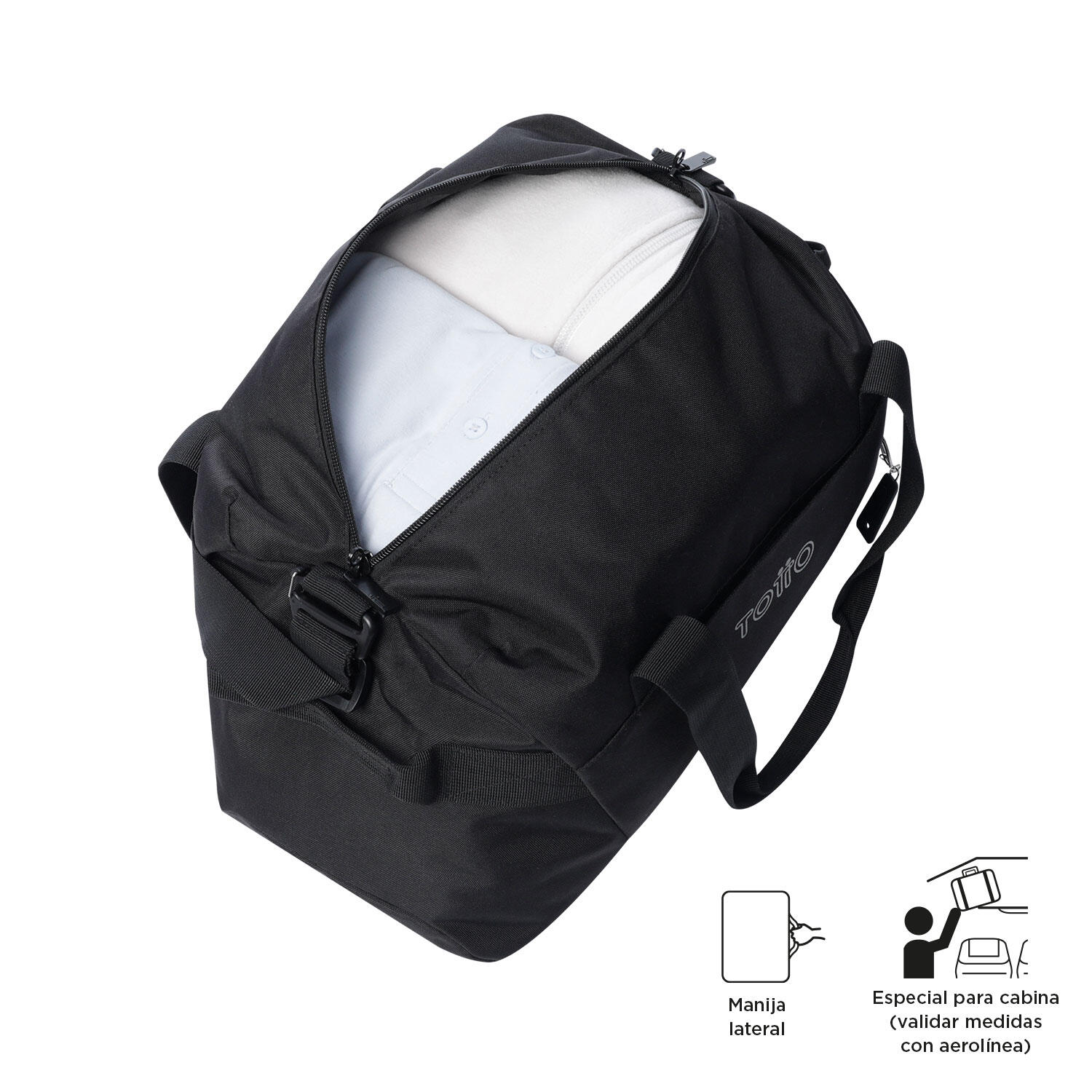 Totto Bolsa deporte Active Pro Negro Poliéster 40 x 25 x 20 cm 3/4