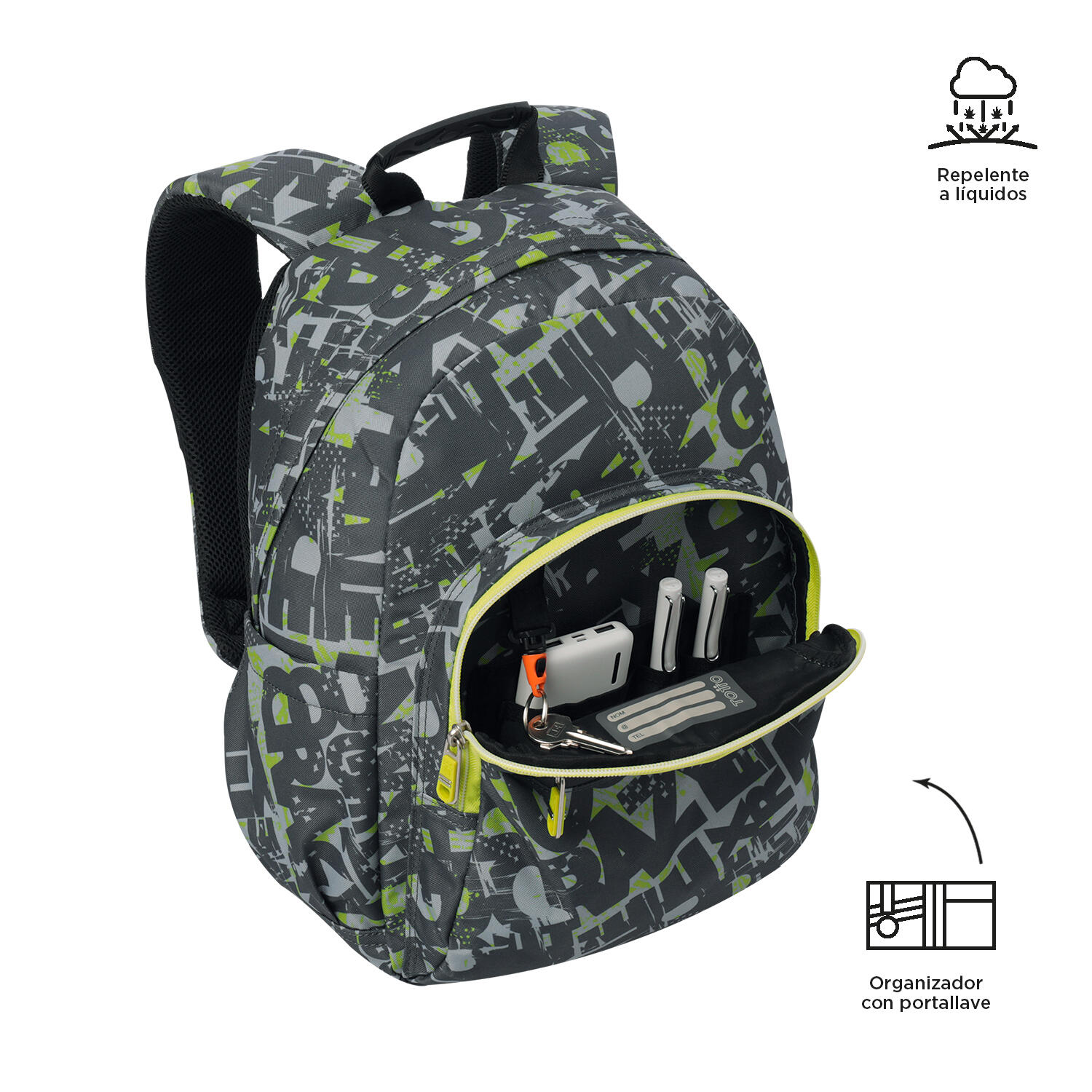 Totto Mochila escolar Gommas Texgrunge Poliéster reciclado 29 x 39 x 14 cm 5/5
