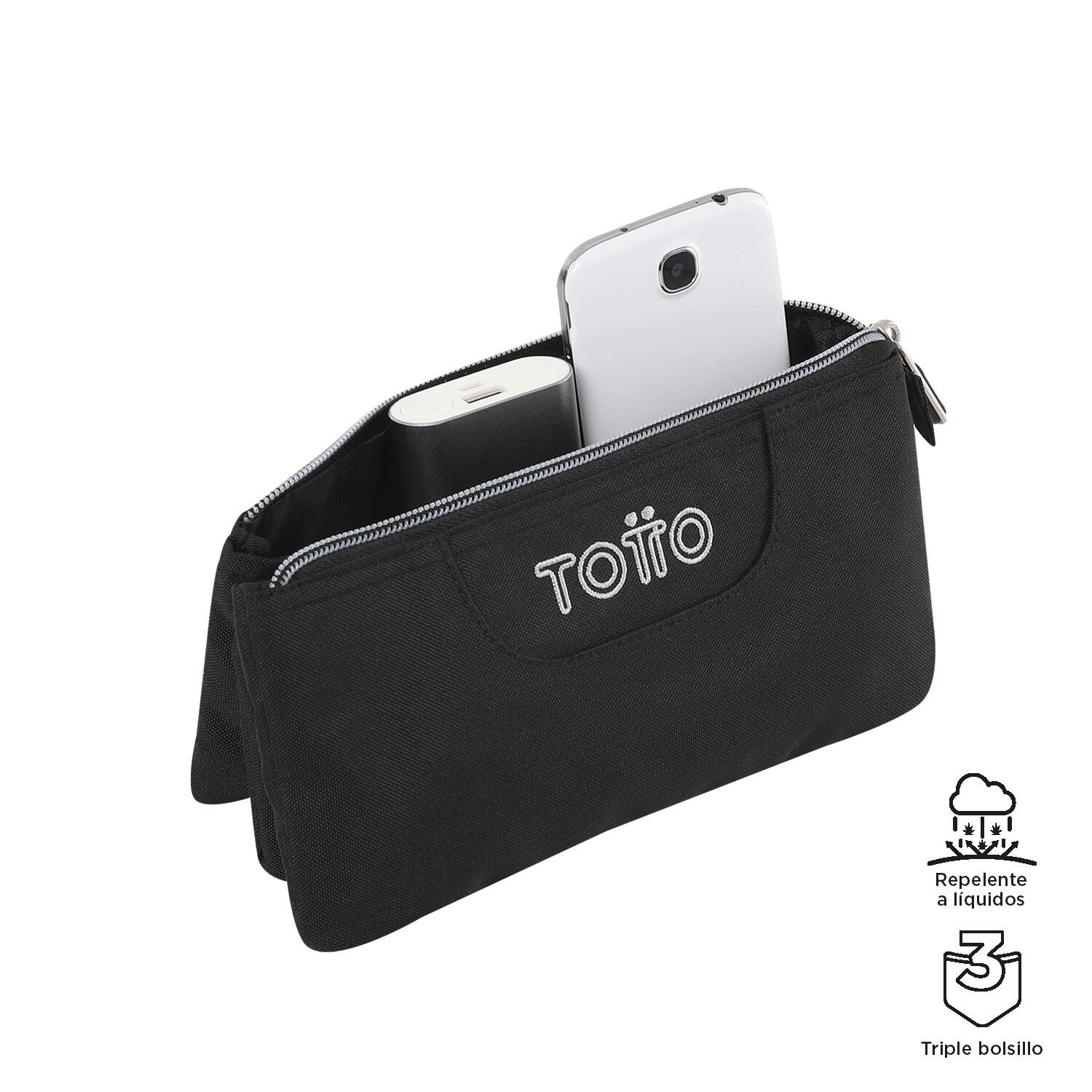 Totto Estuche escolar Tablero Negro Poliéster reciclado 22 x 11 x 3.5 cm 3/4