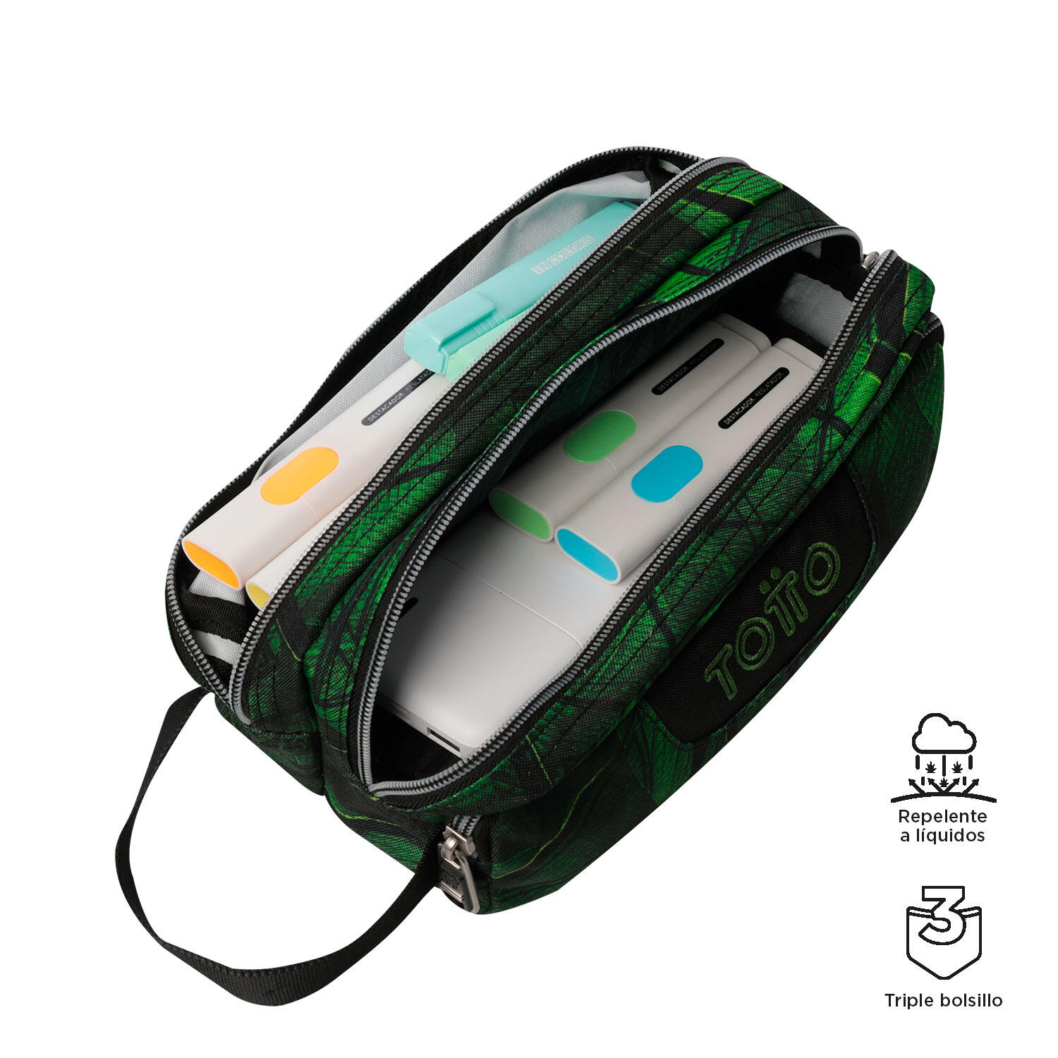 Totto Estuche escolar Agapec Jhony Jungle Poliéster reciclado 23 x 11.5 x 10.5 3/4