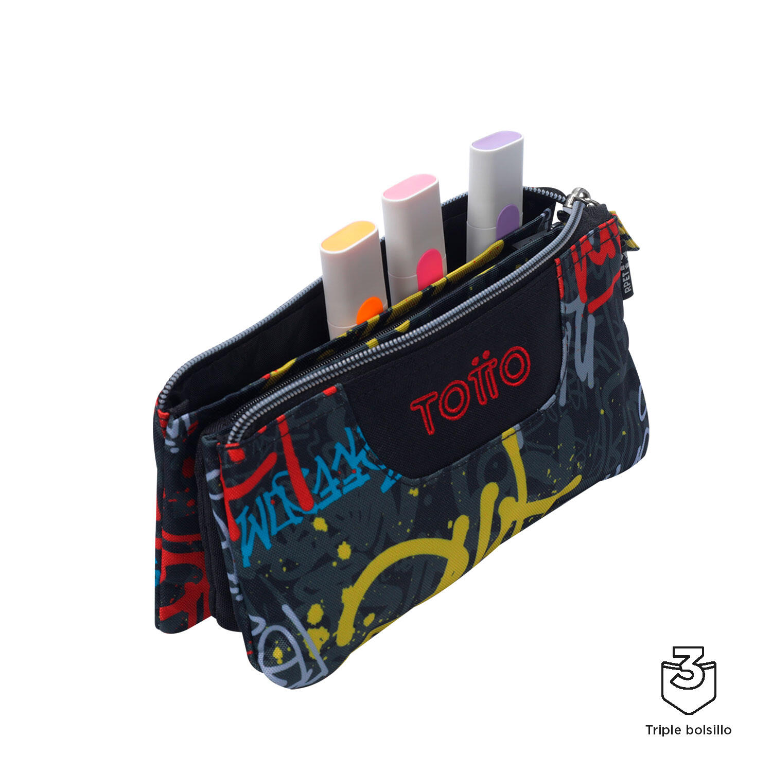 Totto Estuche escolar Tablero Grafil Poliéster reciclado 22 x 11 x 3.5 cm 3/4