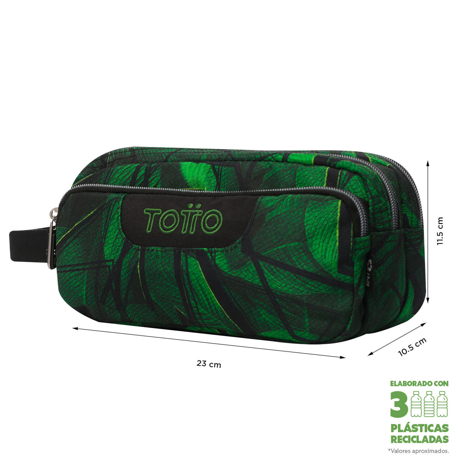 Totto Estuche escolar Agapec Jhony Jungle Poliéster reciclado 23 x 11.5 x 10.5 2/4