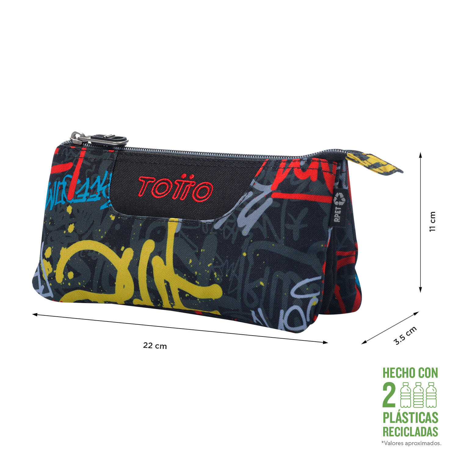 Totto Estuche escolar Tablero Grafil Poliéster reciclado 22 x 11 x 3.5 cm 2/4