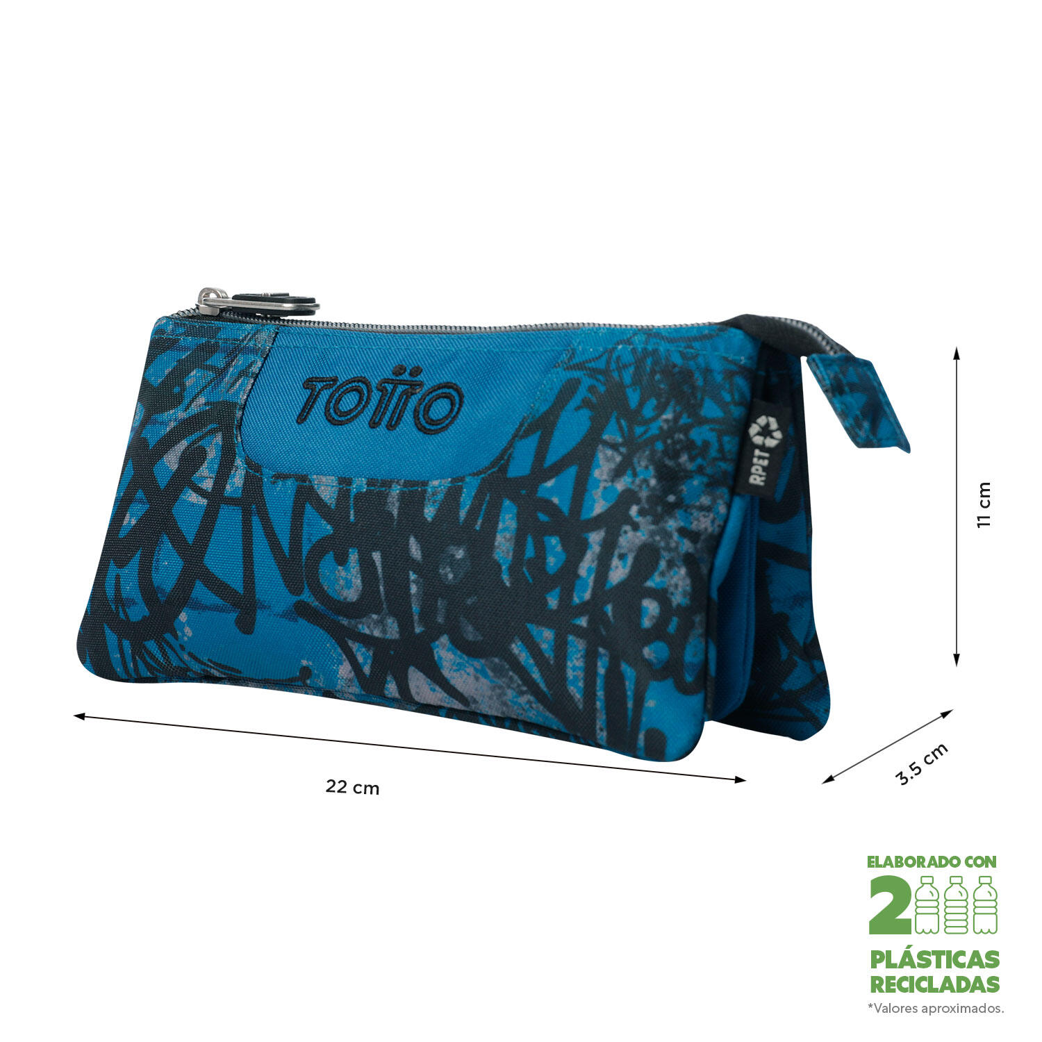 Totto Estuche escolar Tablero Urban Graph Poliéster reciclado 22 x 11 x 3.5 cm 2/4