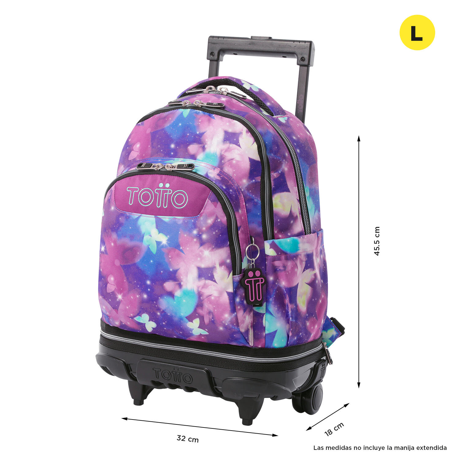 Totto Mochila escolar ruedas Tiza Desmontable Star Butterfly Poliéster reciclad 3/5