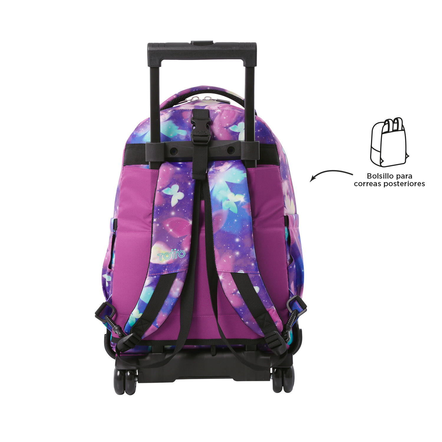 Totto Mochila escolar ruedas Tiza Desmontable Star Butterfly Poliéster reciclad 4/5