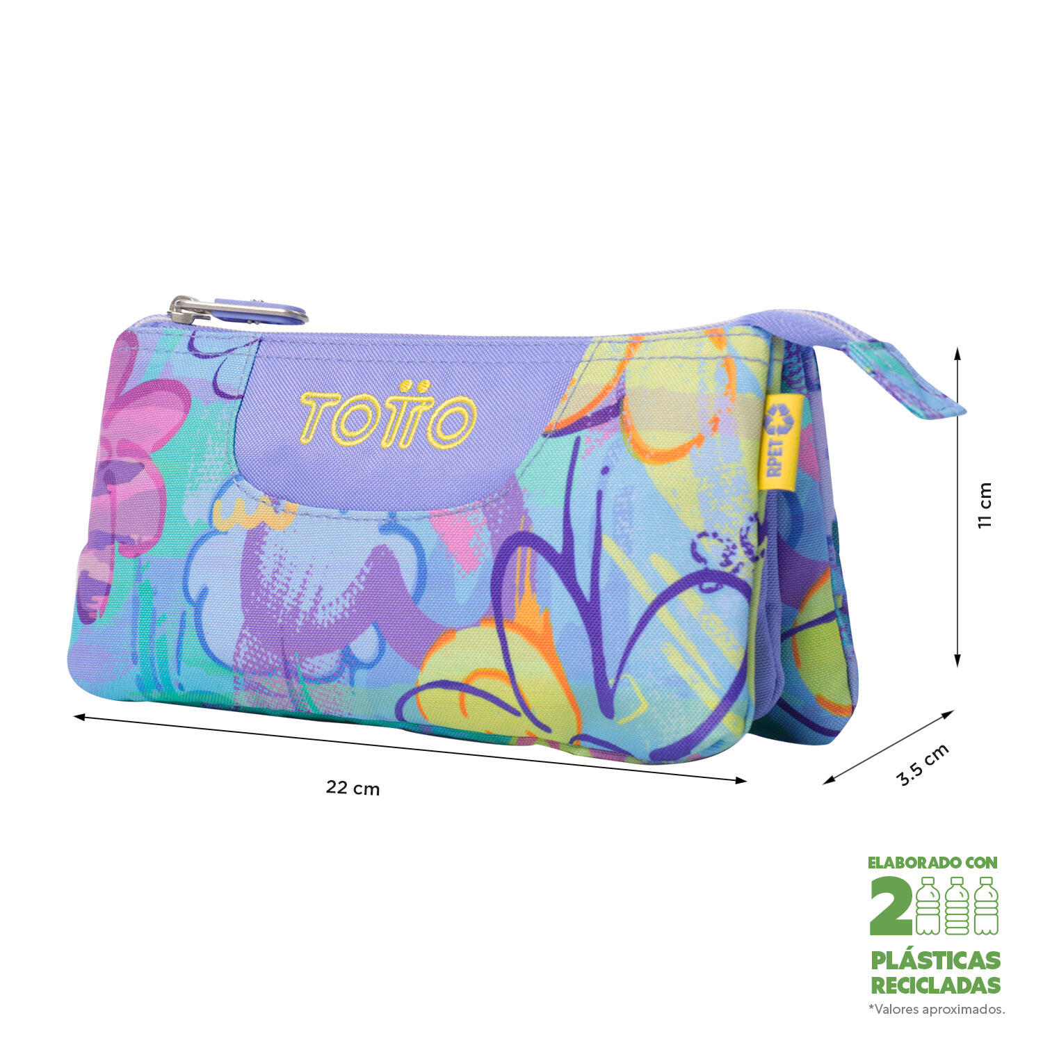 Totto Estuche escolar Tablero Grafily Poliéster reciclado 22 x 11 x 3.5 cm 2/4