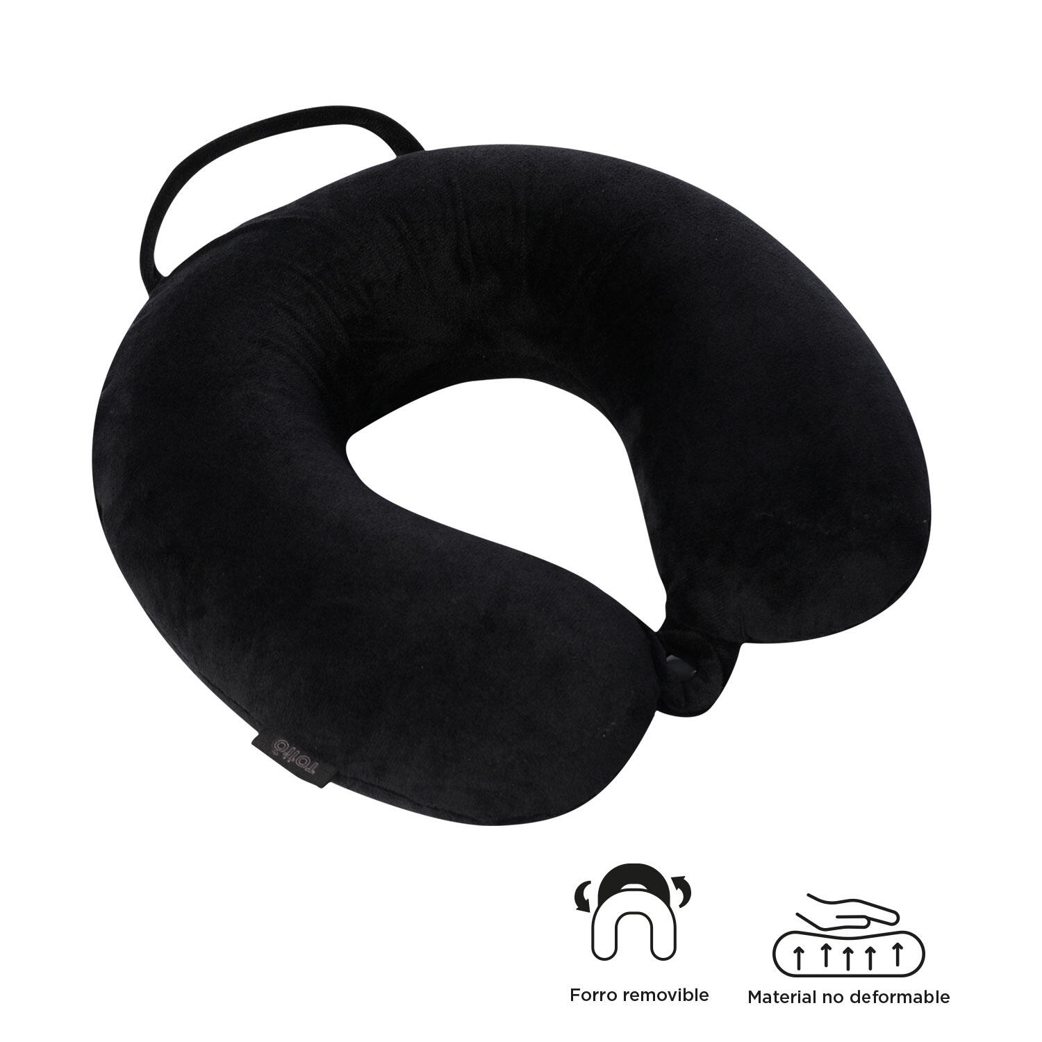 Totto Almohada viaje Jet Pillow Negro Poliéster 32.5 x10 x 29 cm 3/4
