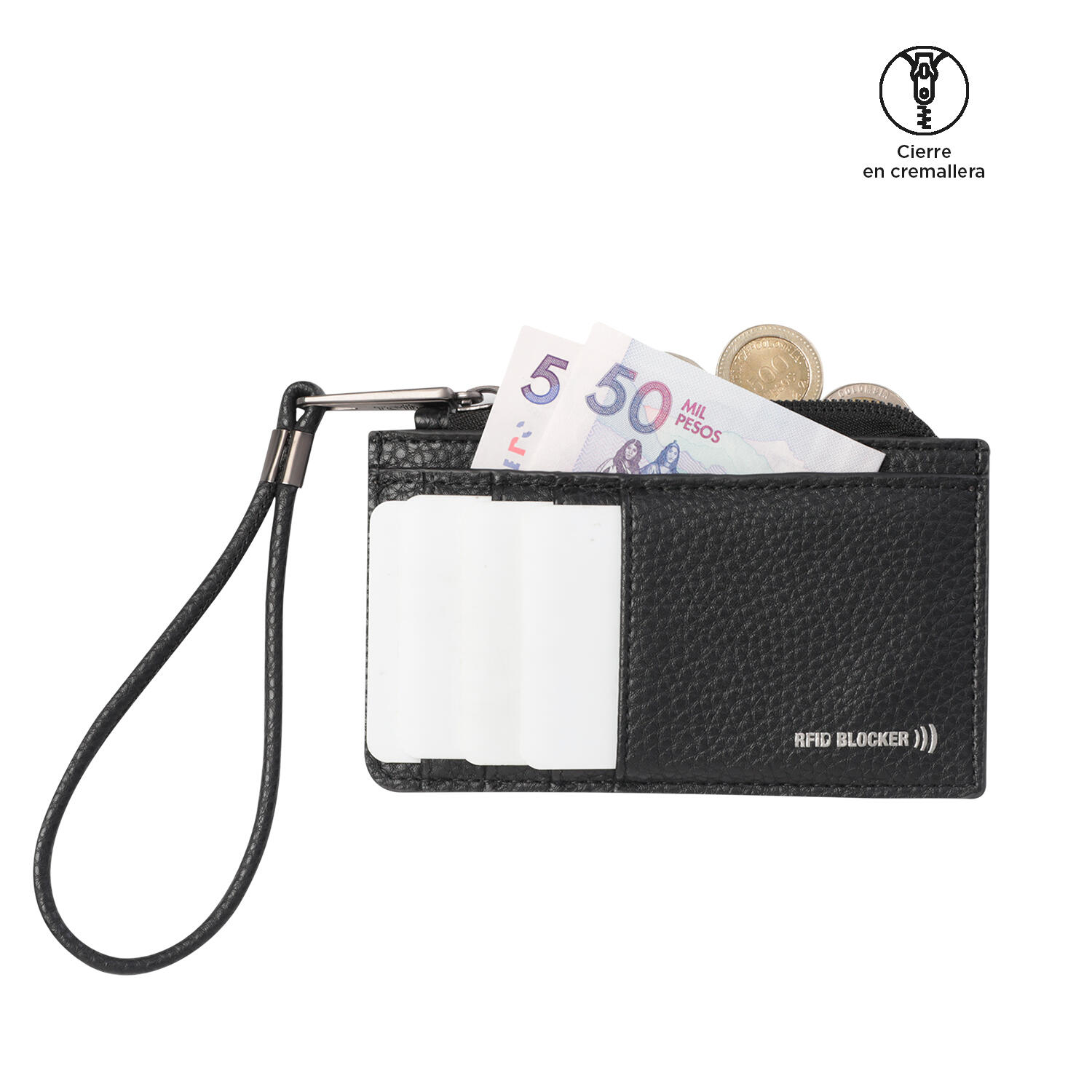 Totto Portadocumentos Smooth Negro Poliuretano 7.5 x 13 x 1 cm 4/5