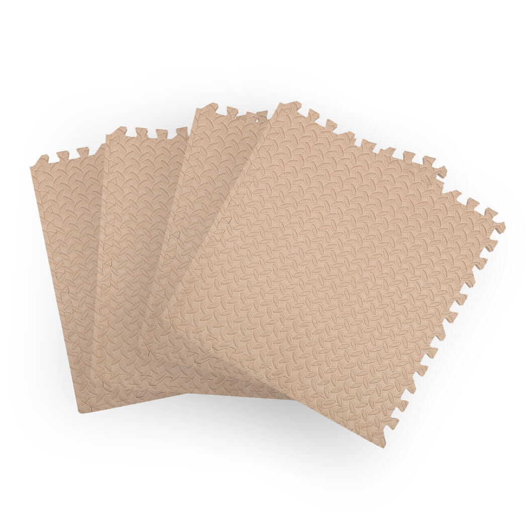BoPeep 4X EVA Foam Mat Heavy Duty Fitness Interlock Floor Mat - Beige