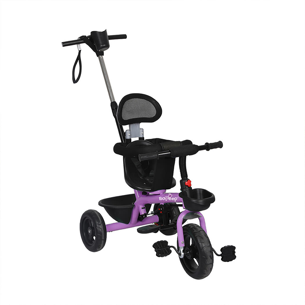 Bopeep Kids Tricycle Trike Ride On Toy Toddler Balance Bike Pram Stroller Purple