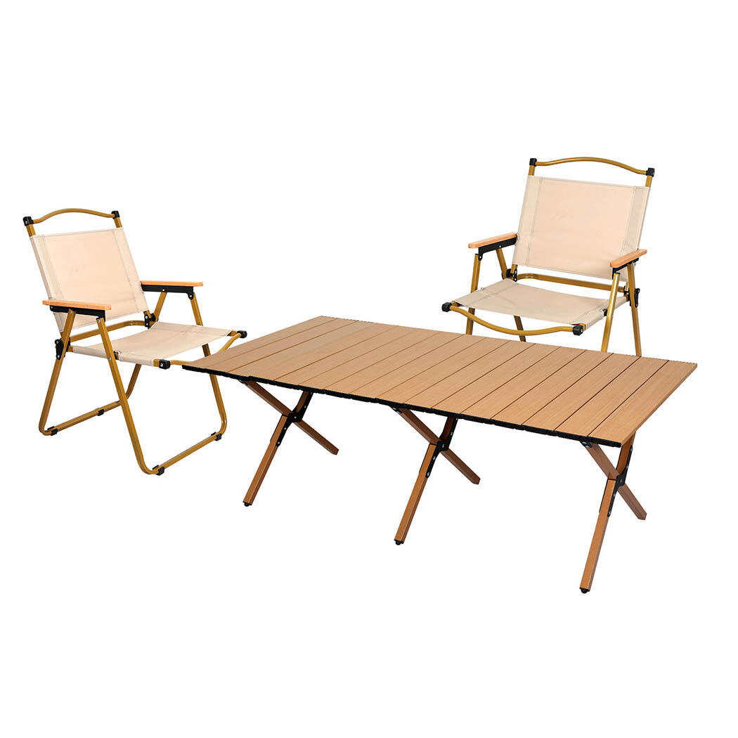 Levede Folding Camping Table Chair Portable Picnic Outdoor Roll Desk